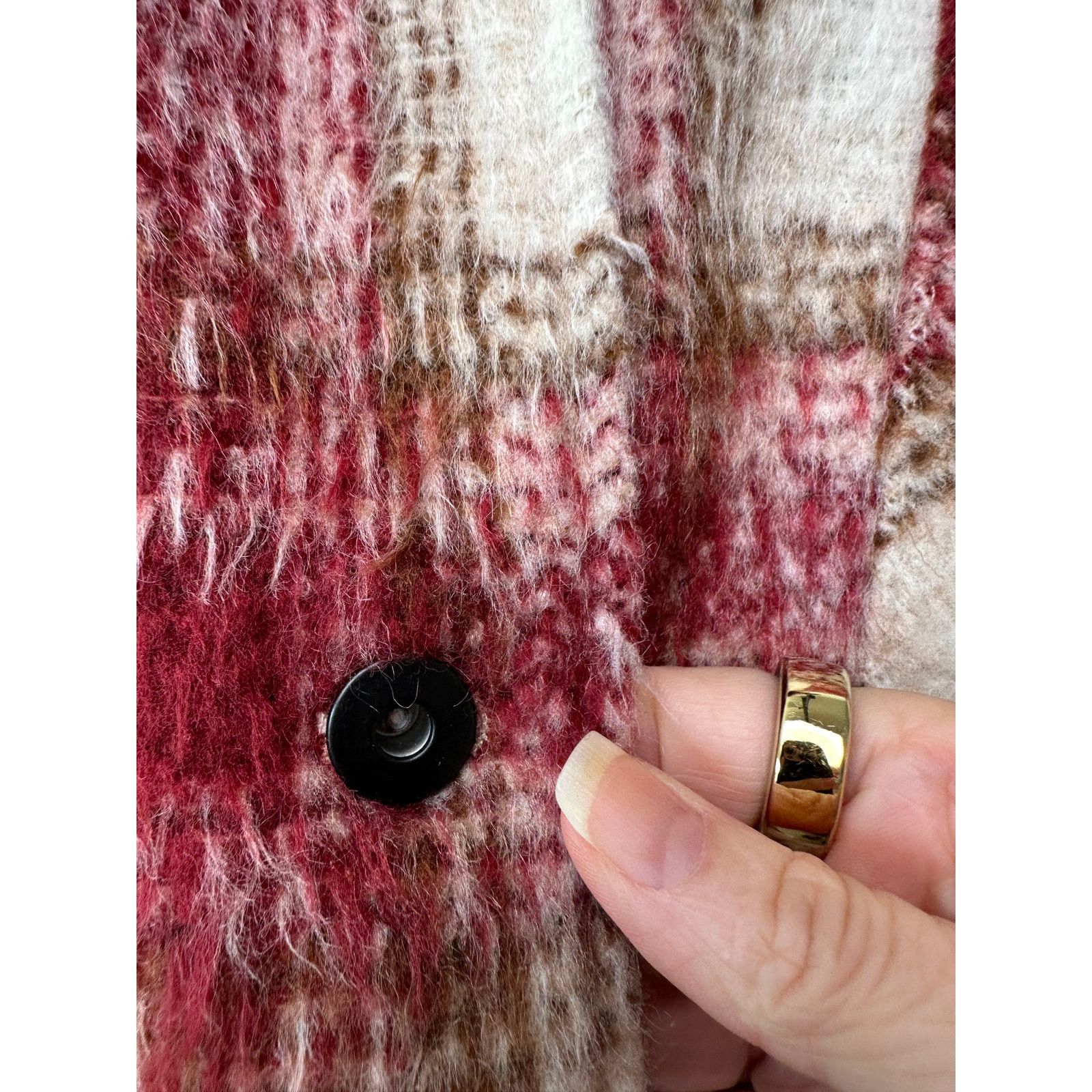 Zara Zara Jacket Red Brown Cream Plaid Womens US XL Fuzzy Size XL / US 12-14 / IT 48-50 - 9 Thumbnail
