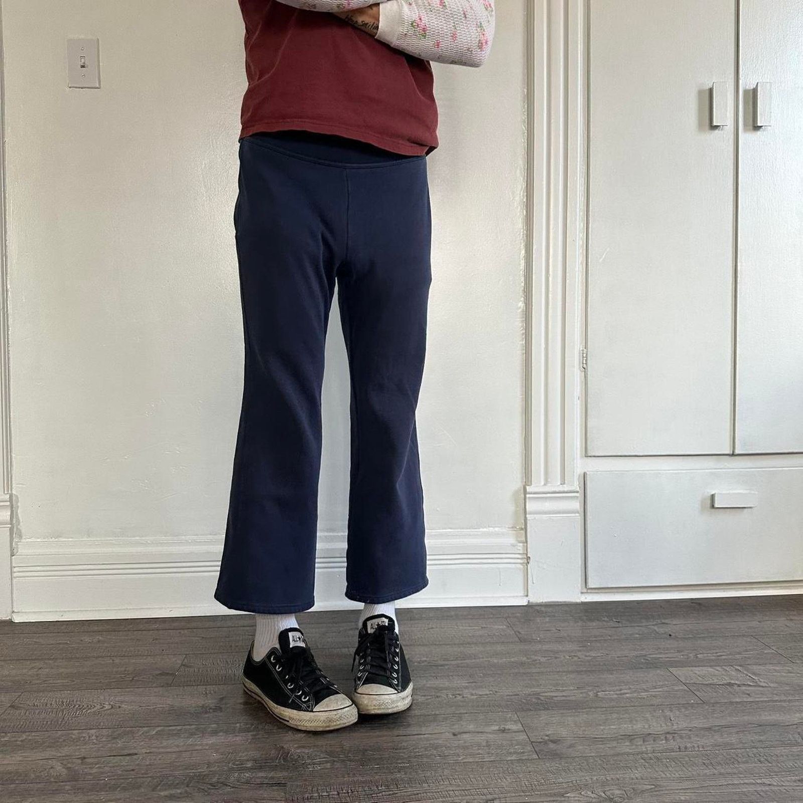 Vintage Vintage Y2K Cotton Cropped Capris Sweatpants Size 28" / US 6 / IT 42 - 6 Thumbnail