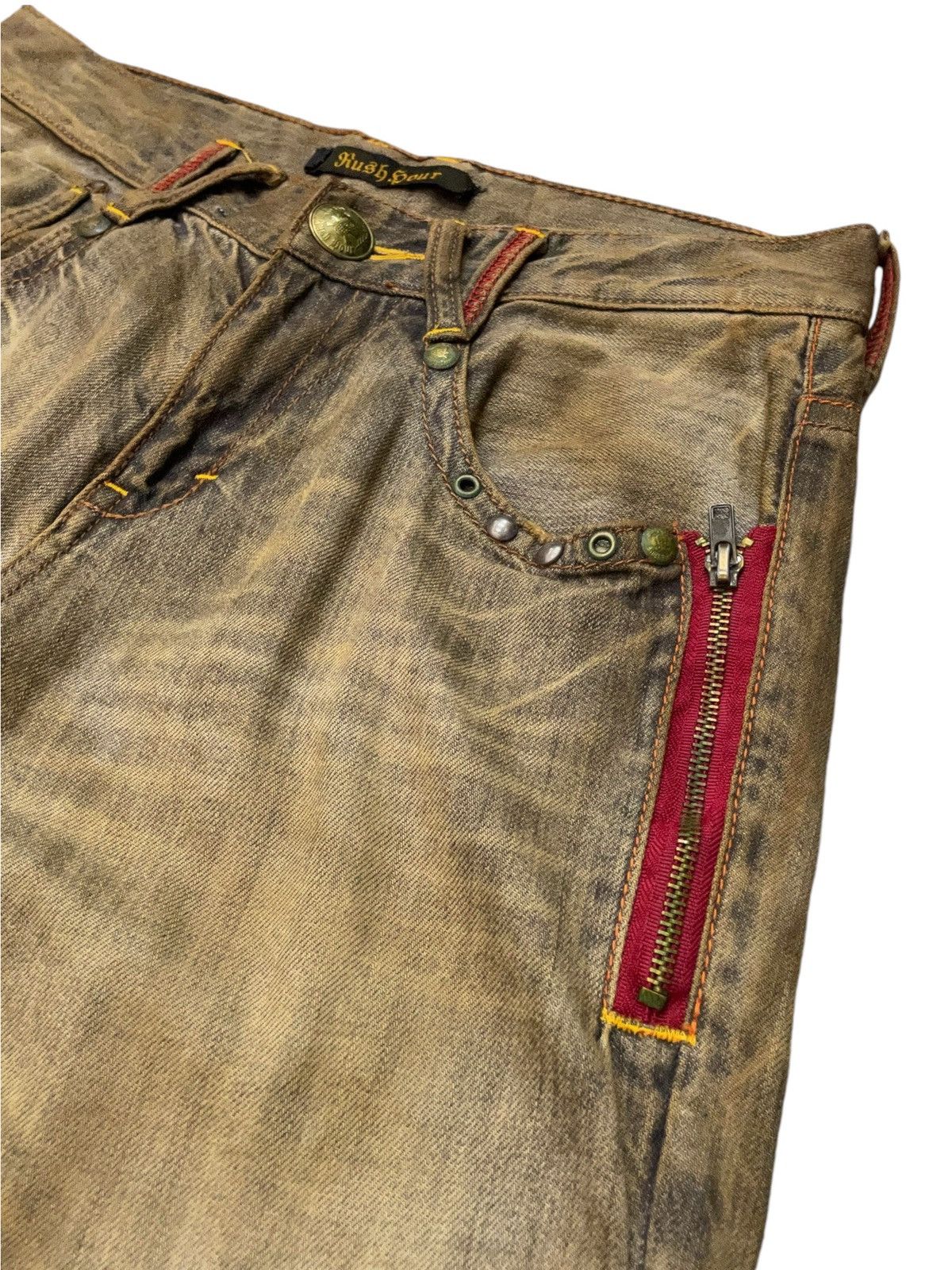 FUSAI × Hysteric Glamour Rush Hour Japan Muddy Wash Zipper Pocket Jeans Size US 29 - 10 Thumbnail