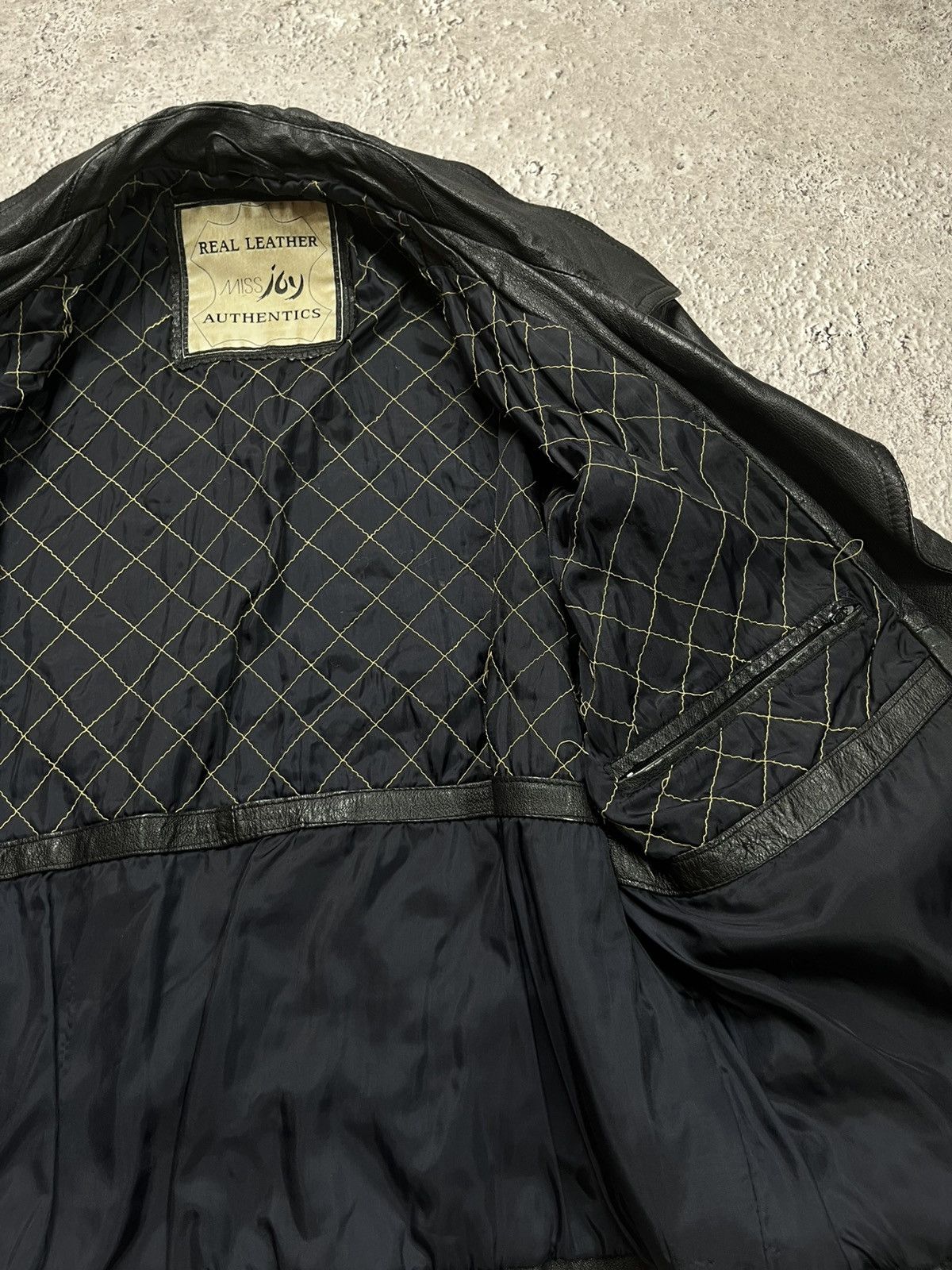Leather Vintage Black Real Leather Biker Jacket Belted Motorcycle Size US M / EU 48-50 / 2 - 9 Thumbnail