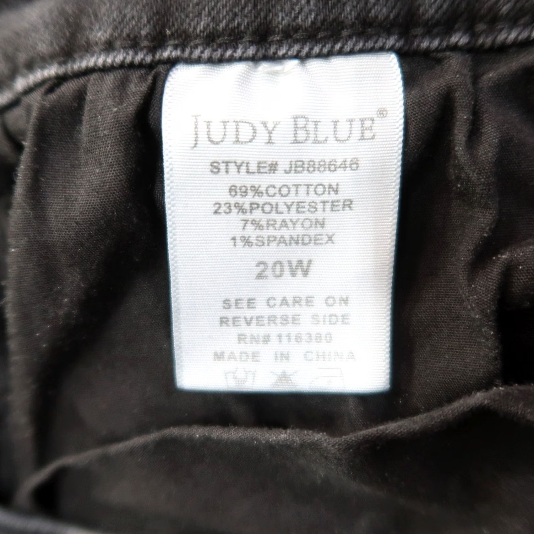 Vintage Judy Blue High Rise Straight Jeans Women's 20W Black Stretch Denim Jeans 5-Pocket Regular fit Vintage: No 30in Inseam Plus Size Pant Mens? Size 42" / US 20 - 4 Thumbnail