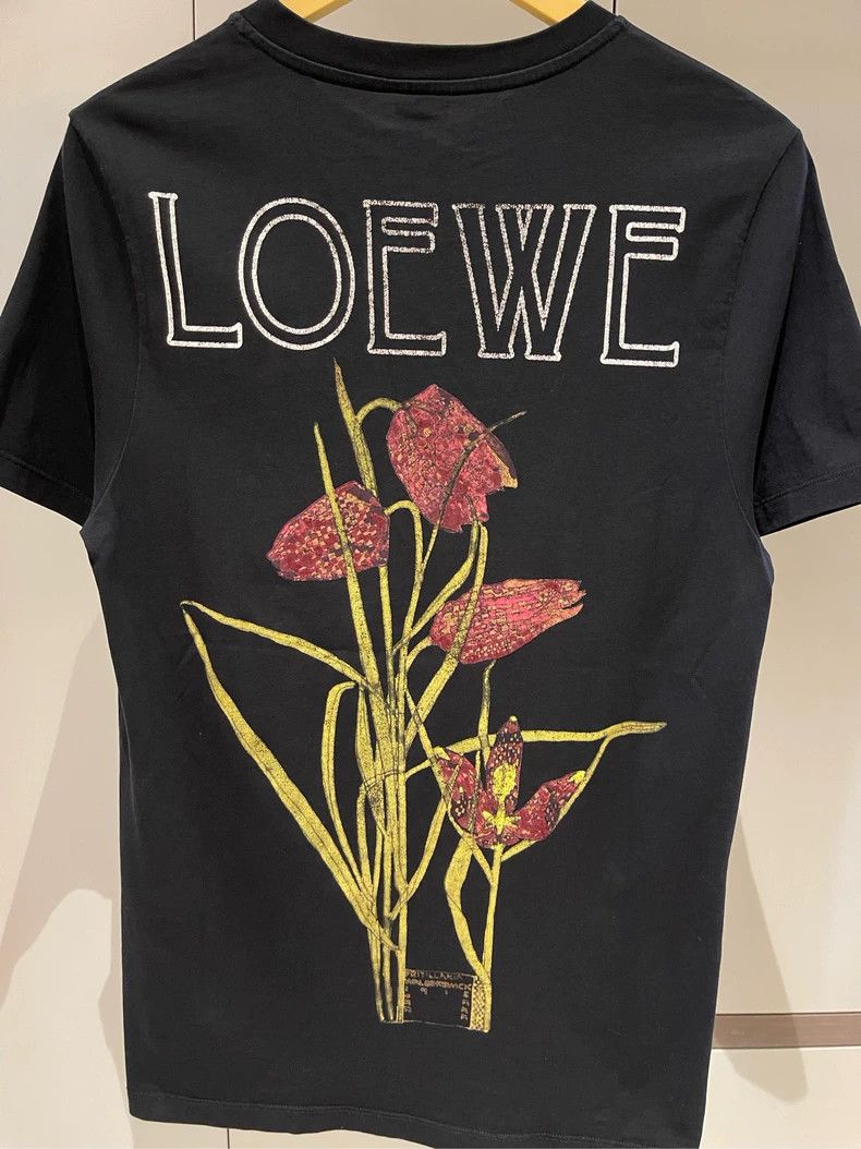 Loewe LOEWE Black floral perforated Logo short sleeve T-shirt Size M / US 6-8 / IT 42-44 - 2 Thumbnail
