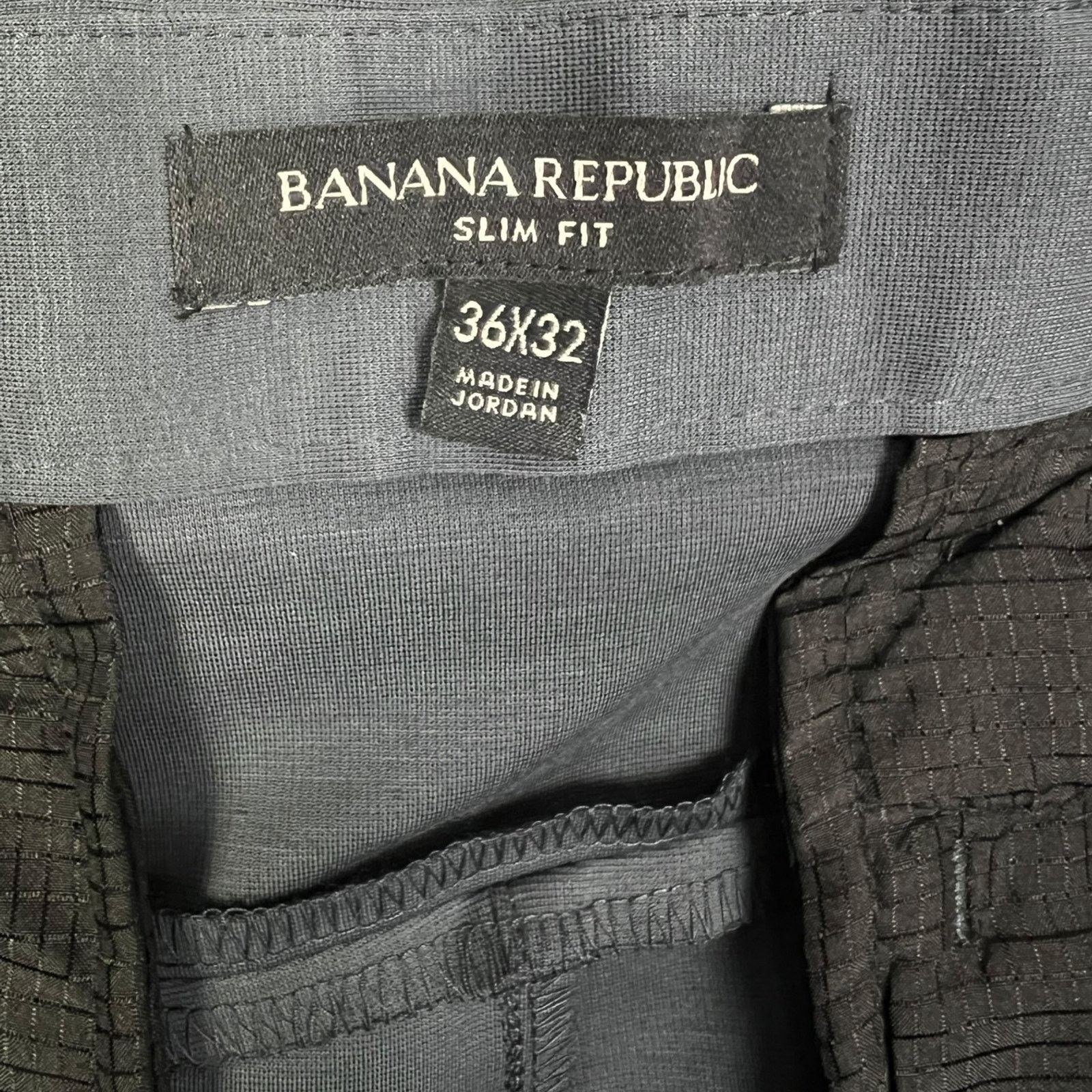 Banana Republic Banana Republic Men 36x32 Dark Gray Slim Stretch Dress Pants Size US 36 / EU 52 - 4 Thumbnail