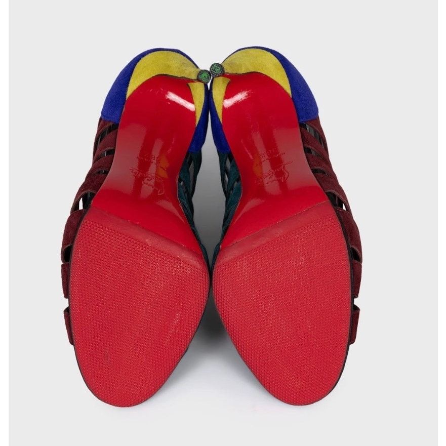 Christian Louboutin Christian Louboutin Multicolor Suede Heels - Sz.38.5 Size US 7.5 / IT 37.5 - 5 Thumbnail
