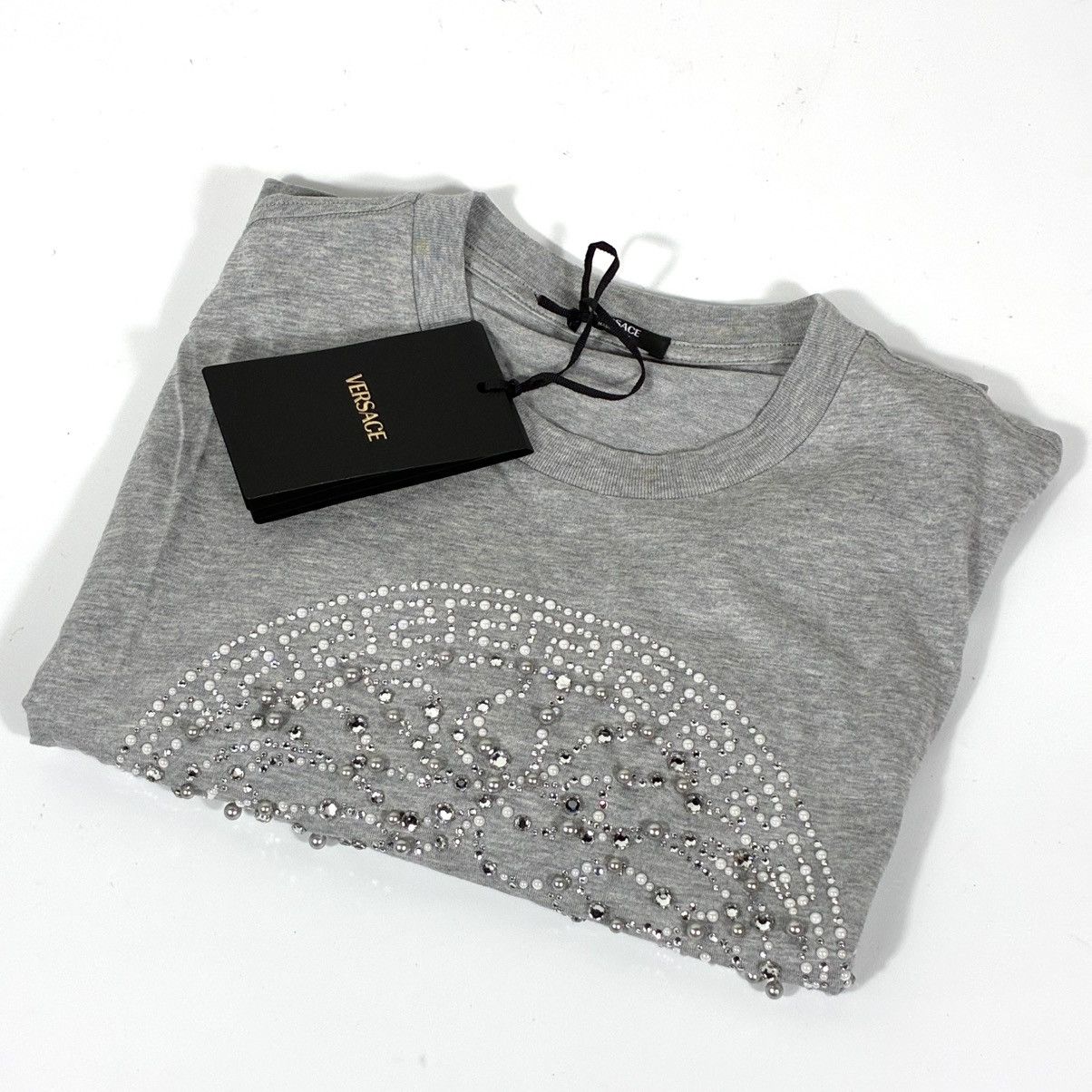 Versace Versace Crystal Medusa Crop Boxy T-Shirt Tee Top Gray IT 40 Size S / US 4 / IT 40 - 14 Thumbnail