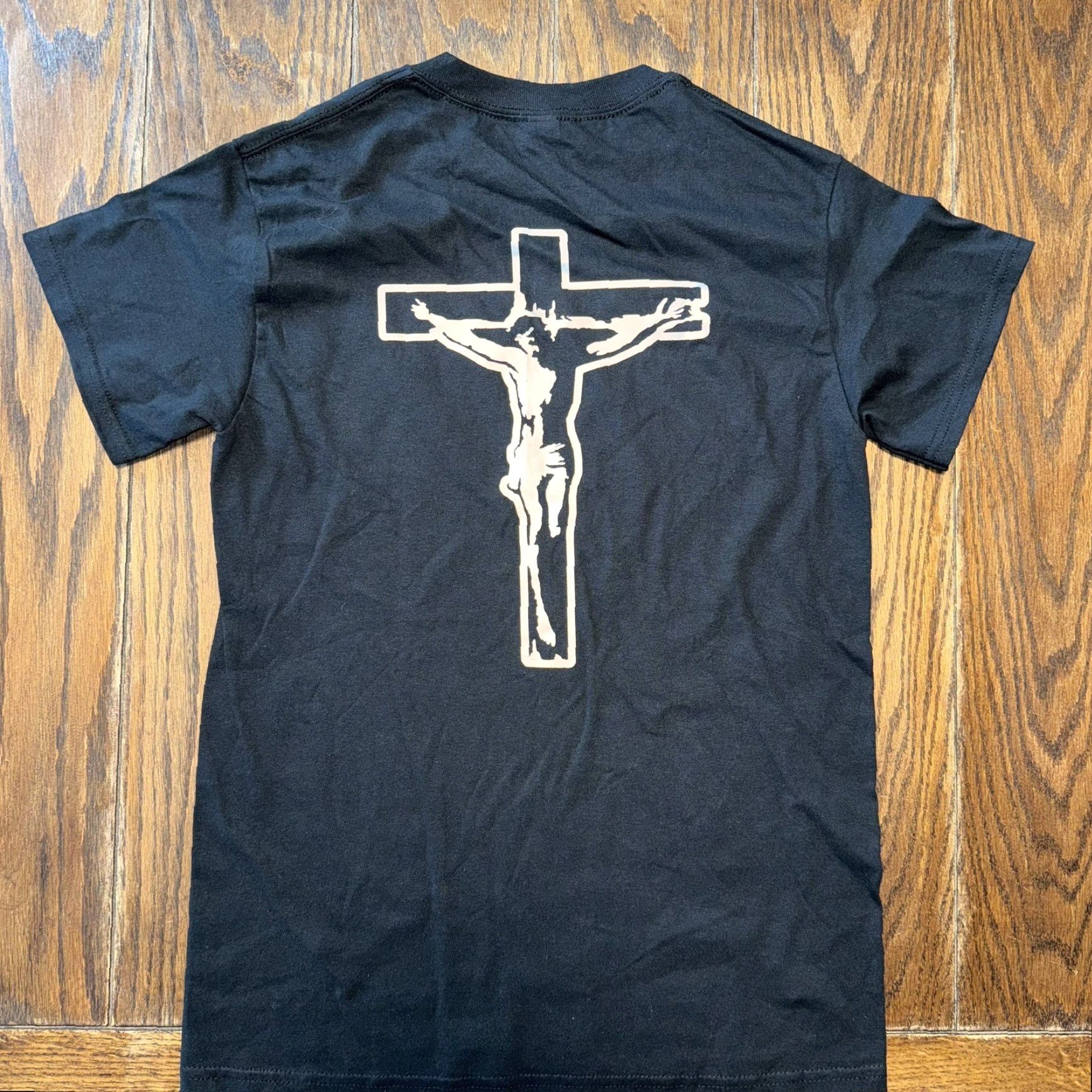 Doublet Mortality T Shirt Small Black Jesus Christ Religious Crucifix Cross Double Sided Size US S / EU 44-46 / 1 - 7 Thumbnail