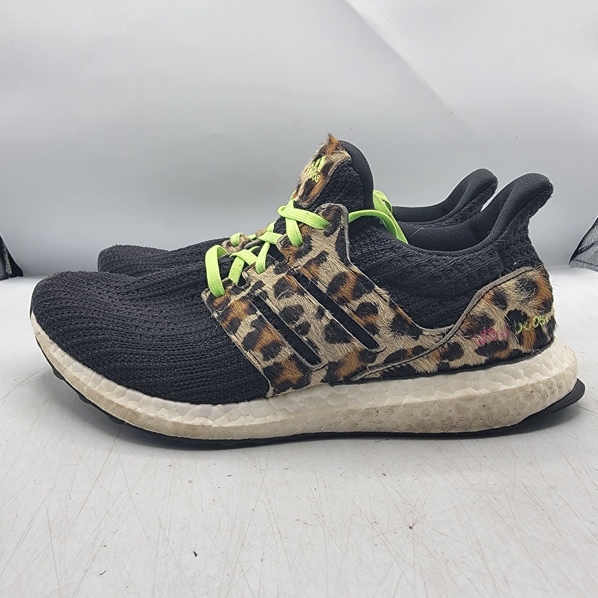Adidas Adidas UltraBoost DNA Mens 5.5 Animal Pack Leopard Print Bla Size US 5.5 / EU 38 - 13 Thumbnail