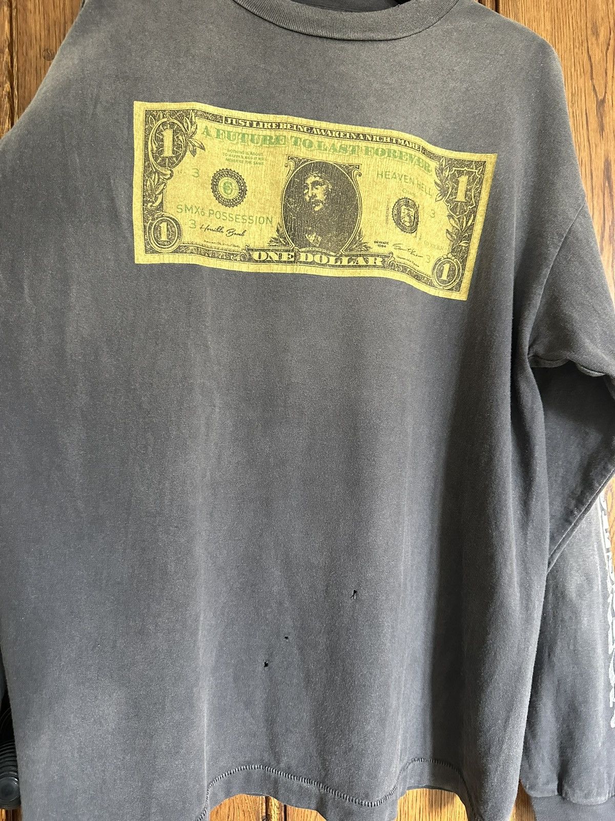 Saint Michael Saint Mxxxxxx Michael anxiety dollar gray sleeve t shirt M Size US M / EU 48-50 / 2 - 15 Thumbnail
