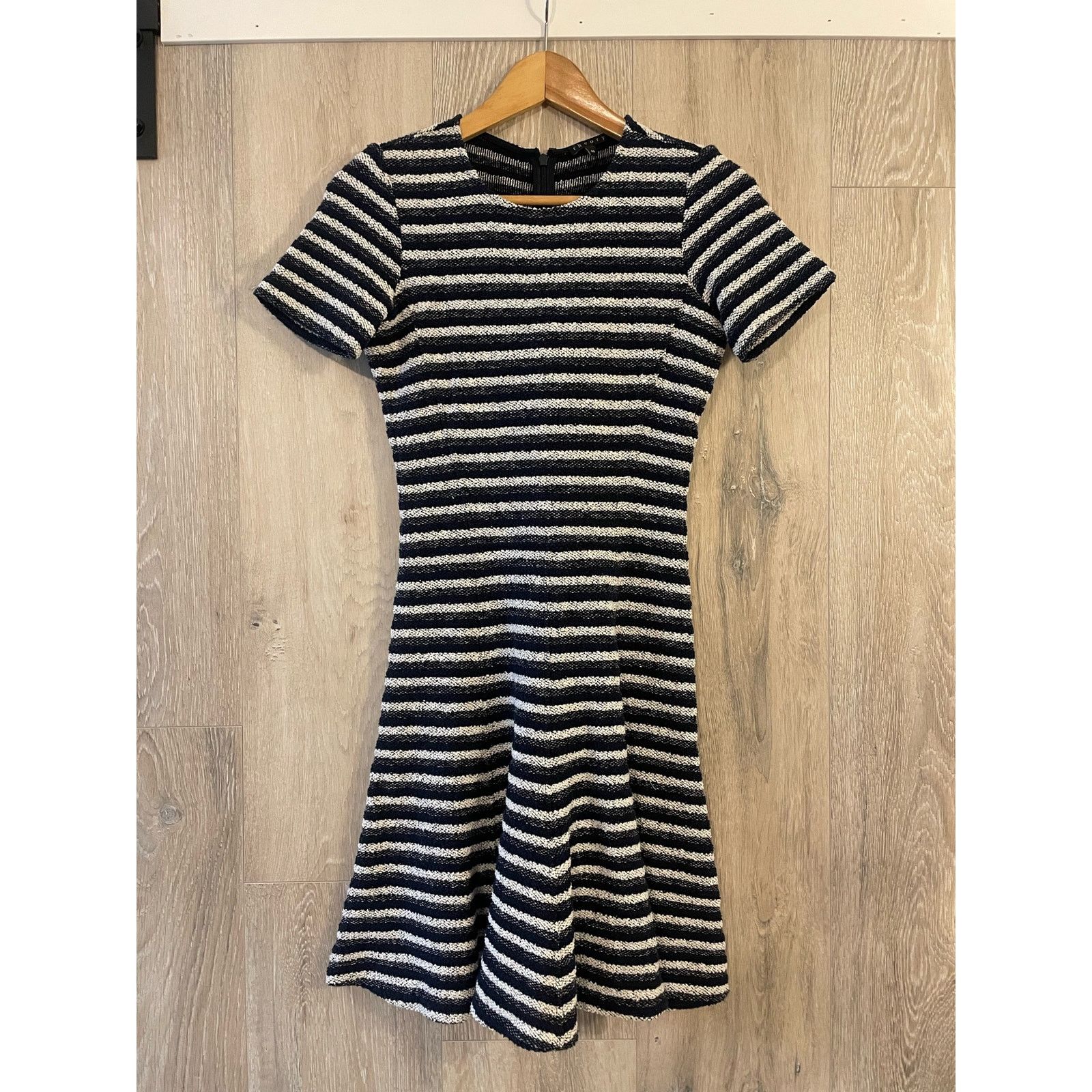 Theory - Albita Guarda Striped Dress / size 00 /Black & Gray