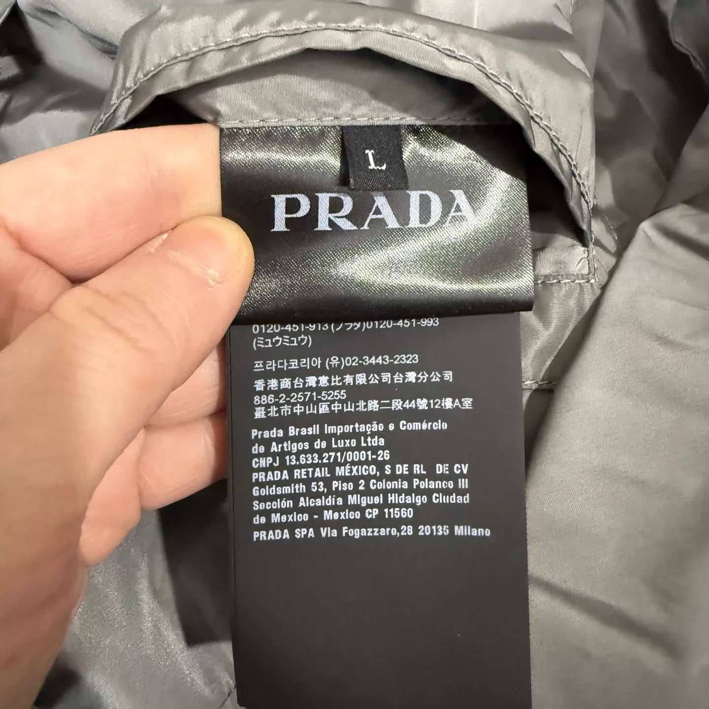 Prada Prada Silver Gray Tri Logo Nylon Jacket M/L NWT Size US L / EU 52-54 / 3 - 4 Thumbnail