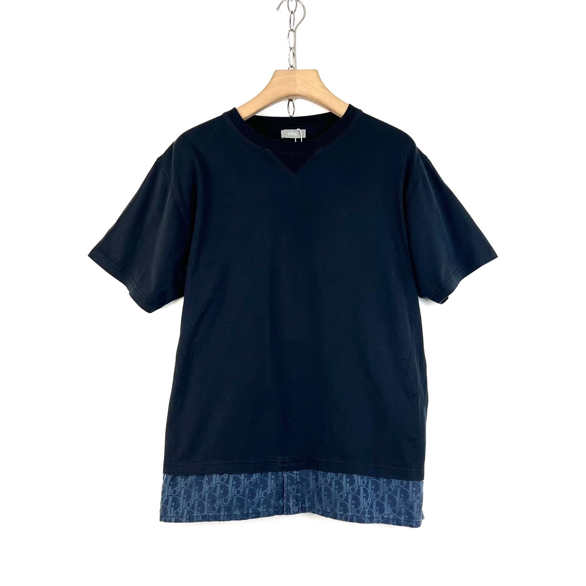 Dior Dior Navy Monogram Hem Fake Two-Piece T-Shirt Size US L / EU 52-54 / 3 - 1 Thumbnail