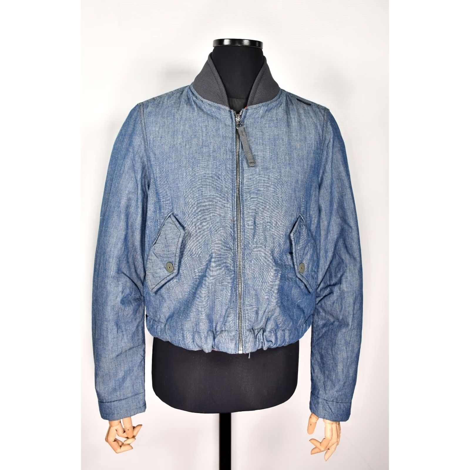 G-Star G-Star Raw Jacket Women's S Chambray Indigo Padded Drawstring Bomber Imperial Chambray Indigo Jacket Women S Size S / US 4 / IT 40 - 2 Thumbnail