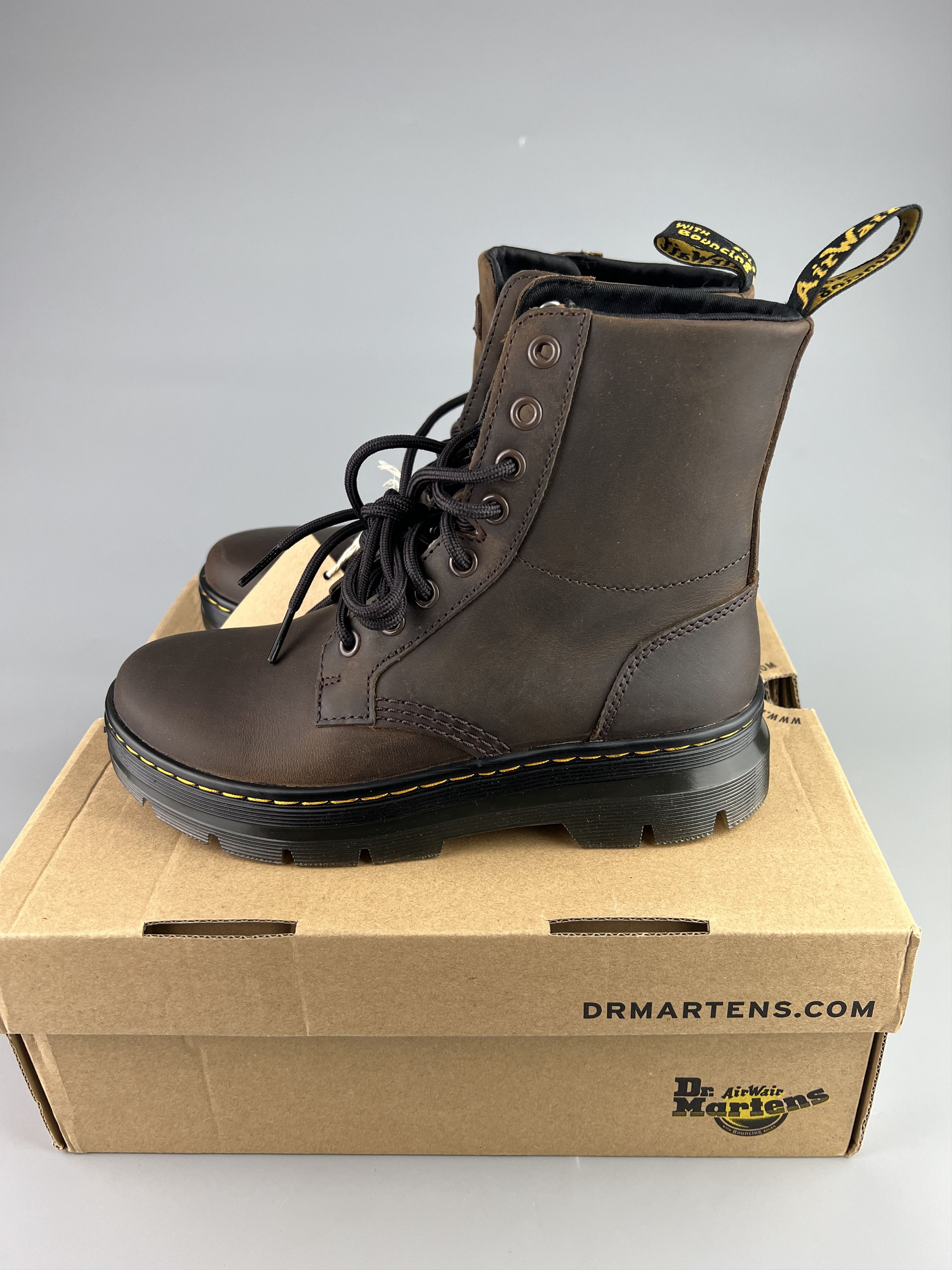 Dr. Martens Dr.Martens Combs Leather Brown Combat Boots Size US5 Size US 5 / IT 35 - 2 Thumbnail