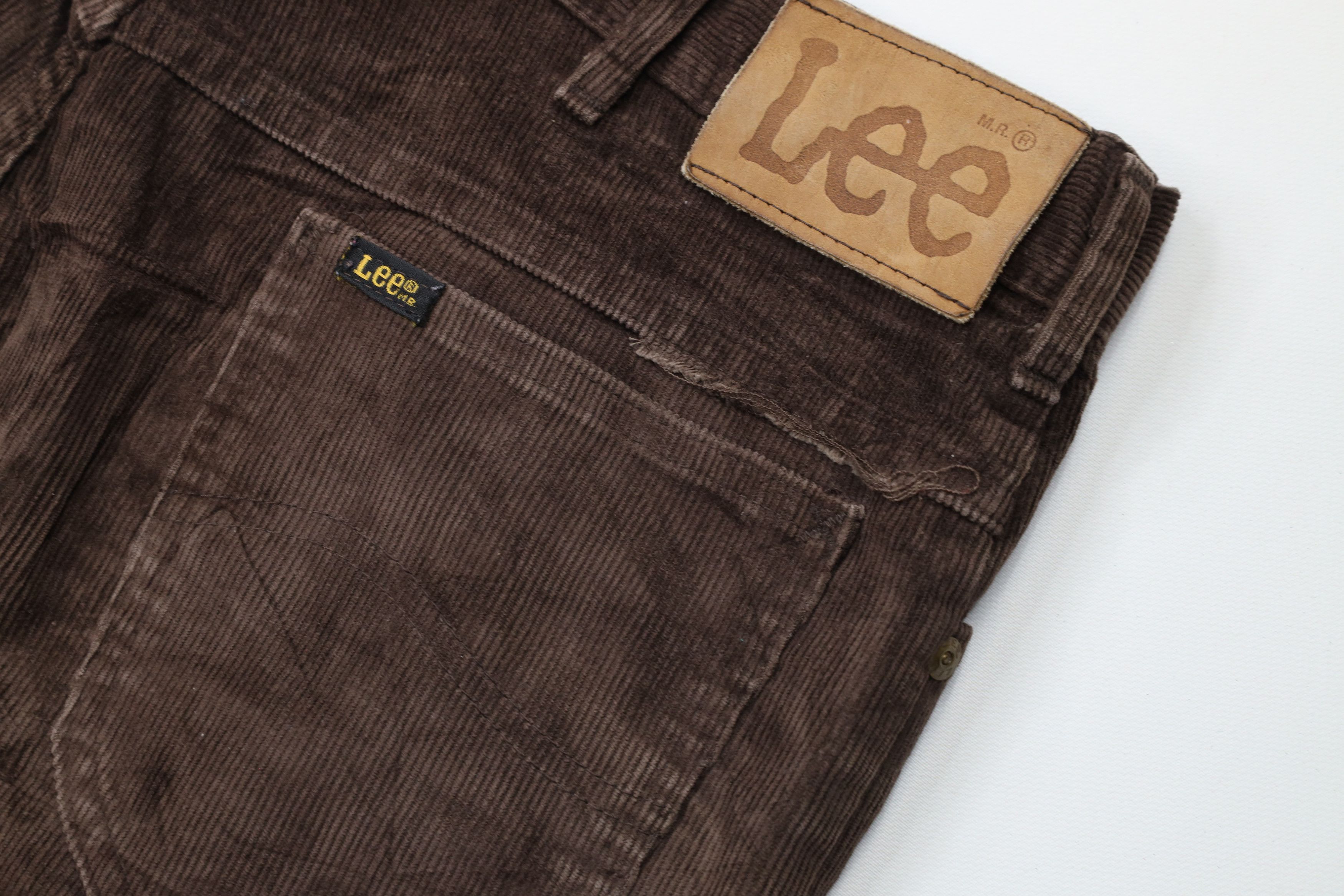Lee × Vintage Vintage 70s Lee Leg Bell Bottoms Corduroy Pants Brown USA Size 34 - 11 Thumbnail