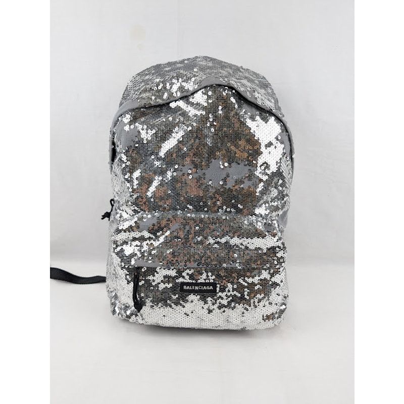 Balenciaga o1rshd1 Size: OS/Sequin Embroidered Nylon EX Backpack Silver Size ONE SIZE - 1 Thumbnail