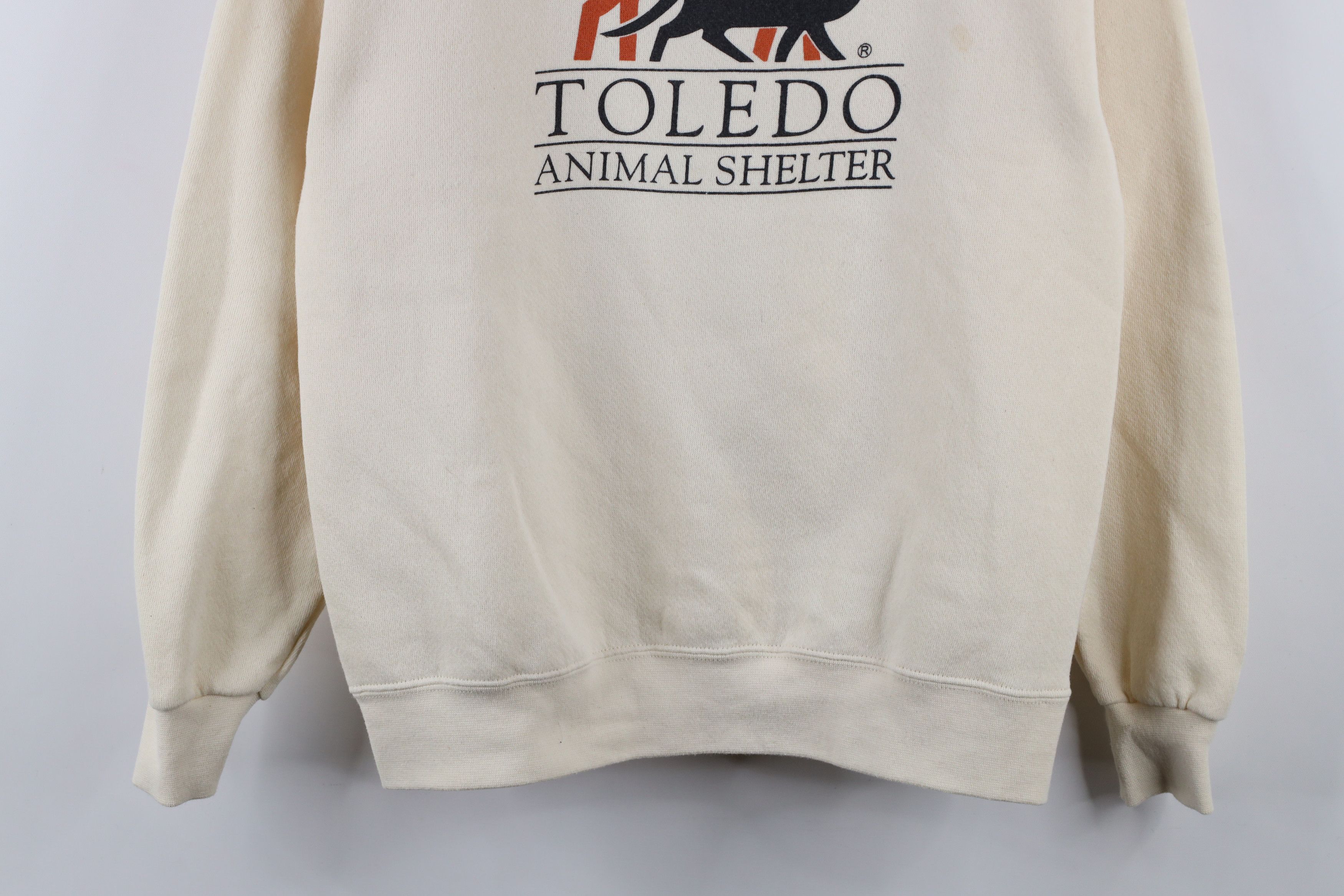 Vintage Vintage 90s Toledo Animal Shelter Crewneck Sweatshirt Cream Size US S / EU 44-46 / 1 - 3 Thumbnail