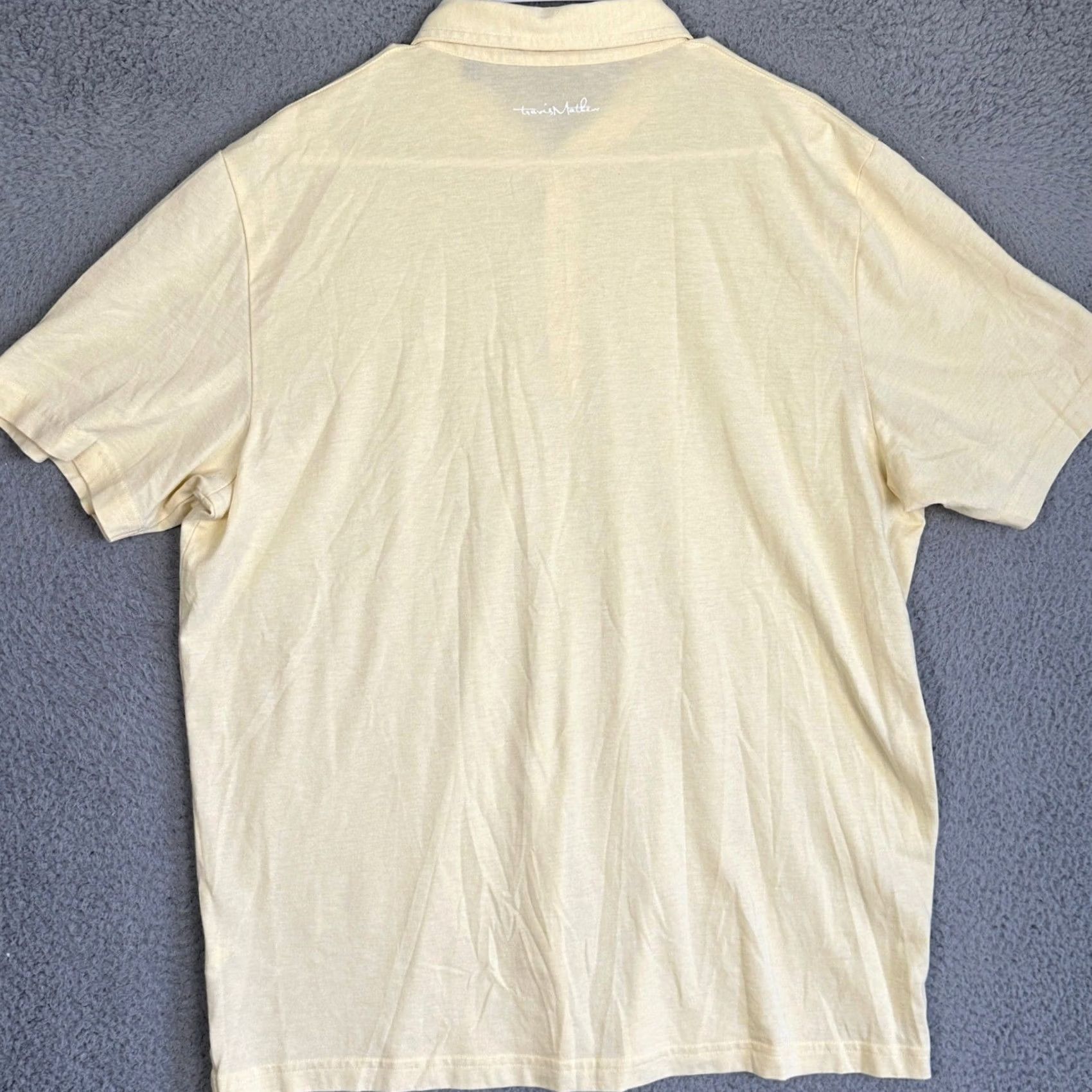 TravisMathew Travis Mathew Polo Shirt Men 2XL Yellow Short Sleeve Collared Pima Cotton Blend Golf Performance Size US XXL / EU 58 / 5 - 3 Thumbnail