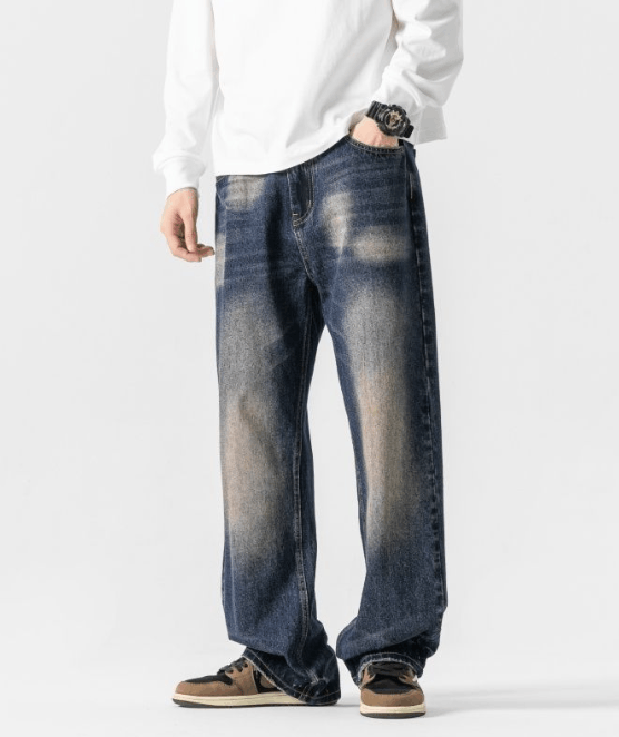 Japanese Brand × Jean High street American loose casual retro wide-leg baggy jeans Size US 32 / EU 48 - 3 Thumbnail