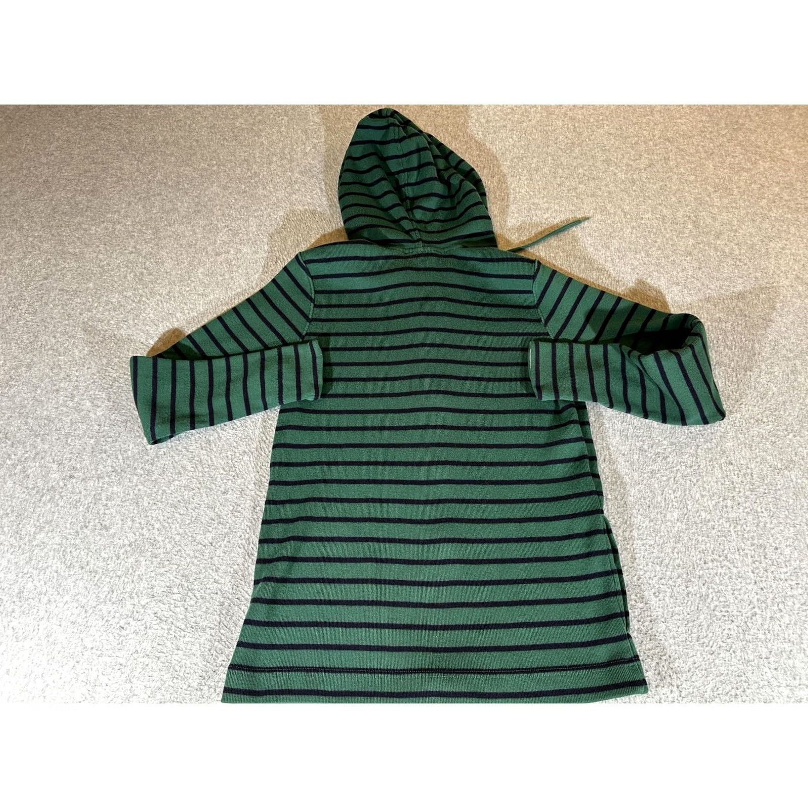 Vintage LL Bean Womens Small Green Striped Knit Sweater Hooded Full Zip Pockets Casual Size S / US 4 / IT 40 - 8 Thumbnail