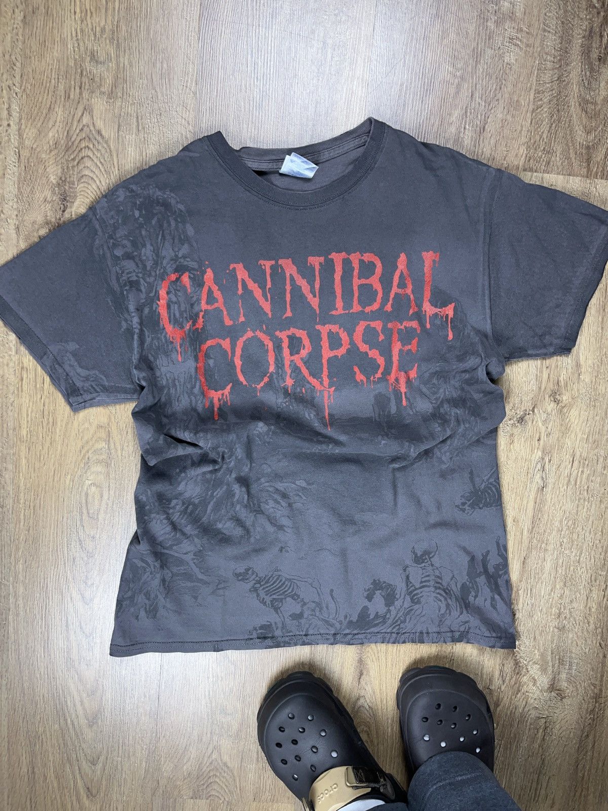 ➕cannibal corps all over print vintage y2k band t-shirt