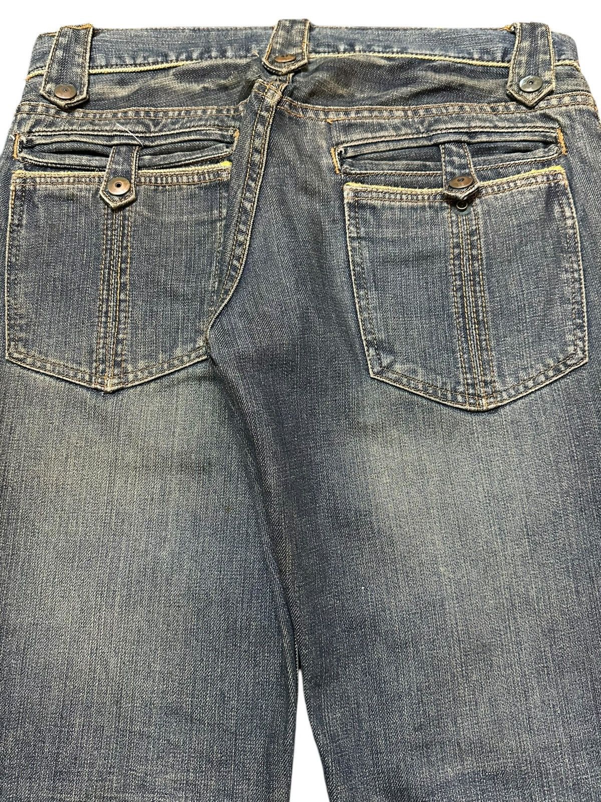 Japanese Brand Vintage Schlussel Faded Wash Style Distressed Flare Jeans Size US 30 / EU 46 - 6 Thumbnail