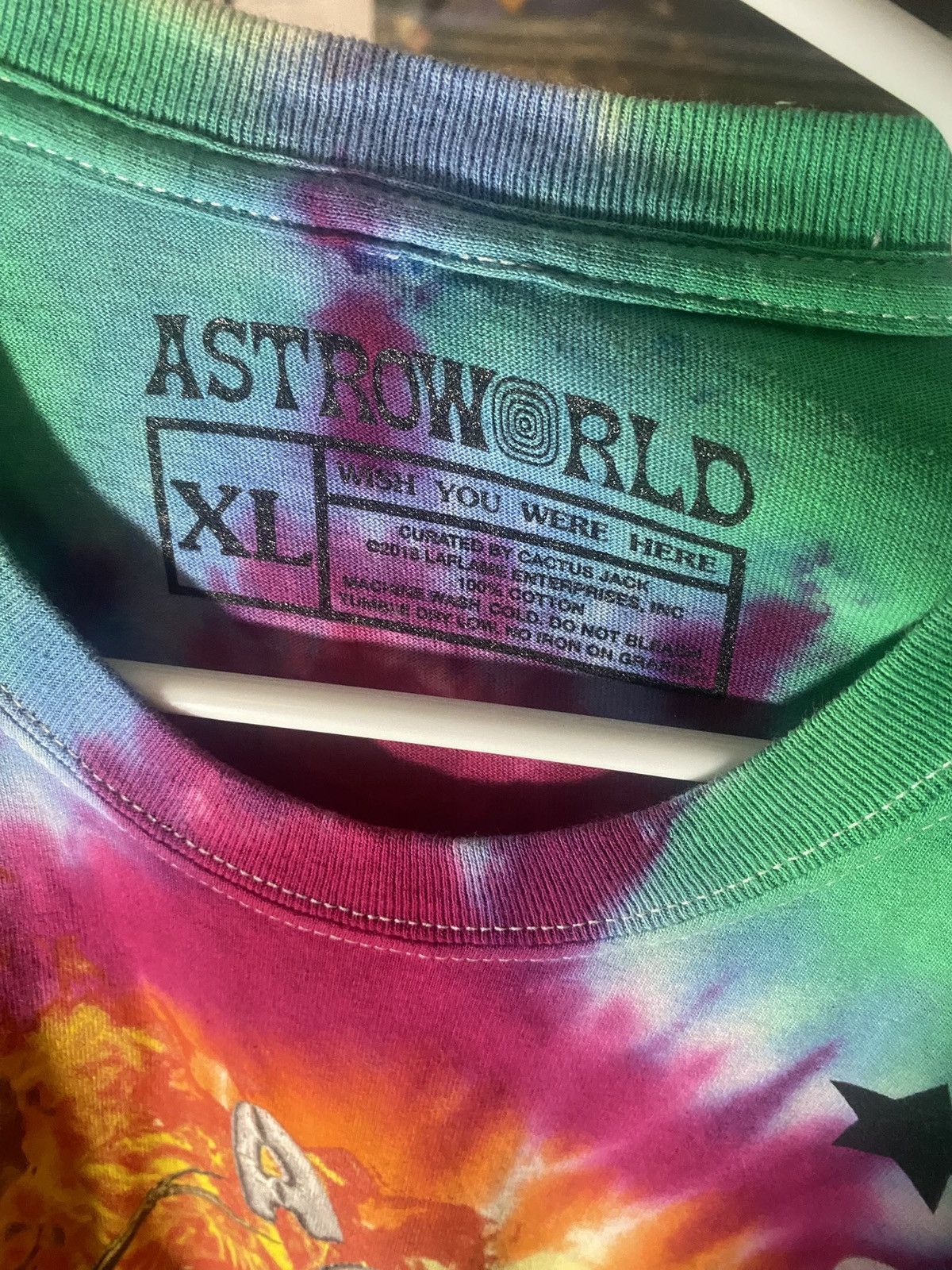 Travis Scott *RARE* Astroworld Green Tie-Dye T-Shirt Size US XL / EU 56 / 4 - 3 Thumbnail