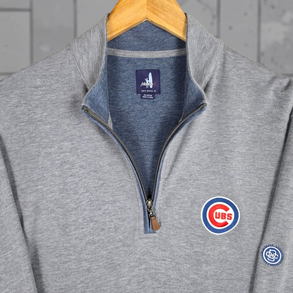 johnnie-O JOHNNIE-O Mens XL Pullover 1/4 Zip Golf Sweatshirt Blue Knit Cotton Blend Mock Neck Windproof? (Note: cannot add new words) Size US XL / EU 56 / 4 - 1 Thumbnail