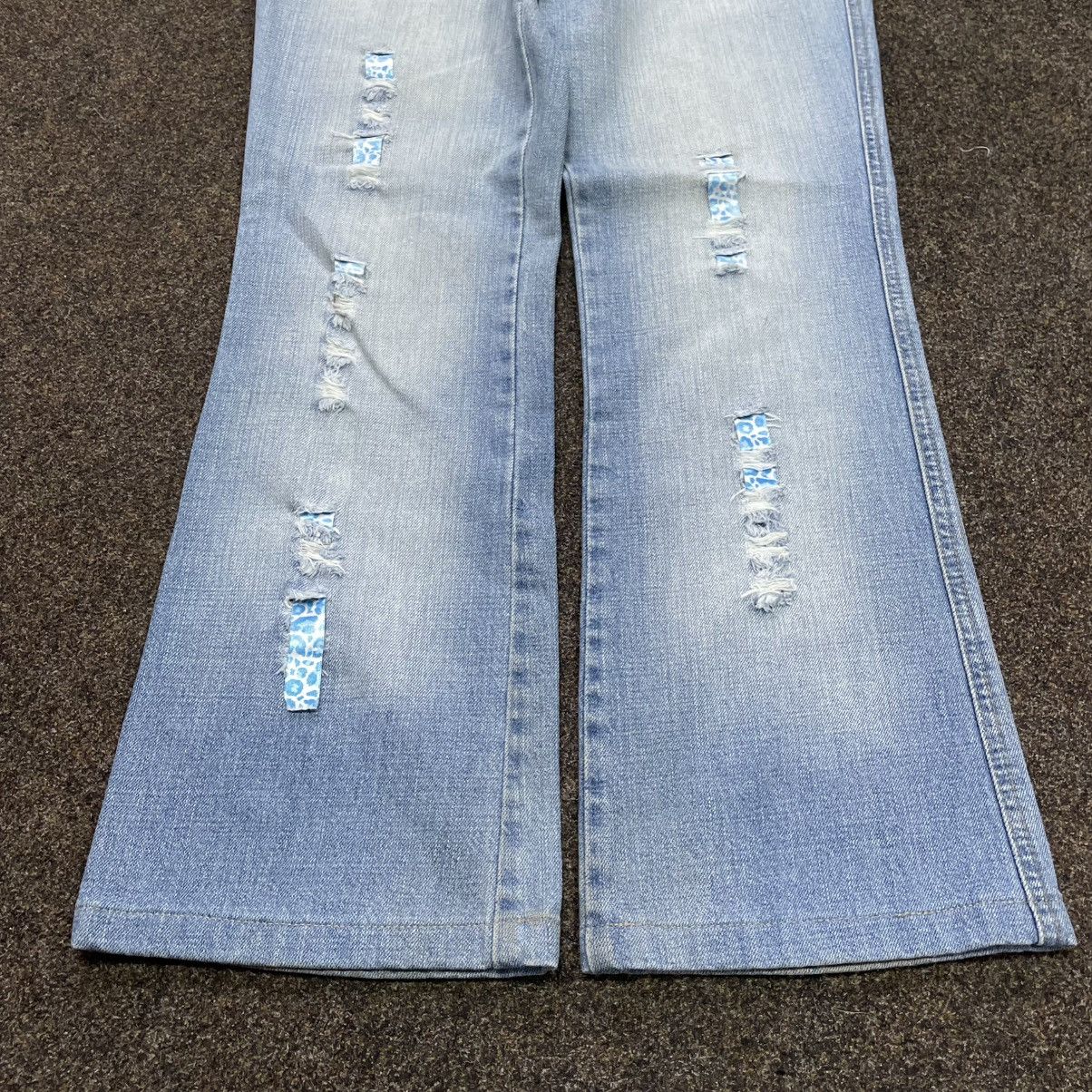 Vintage Y2K Baggy Distressed Flared Jeans Wide Leg Grunge Skater Size 34" / US 12 / IT 48 - 5 Thumbnail
