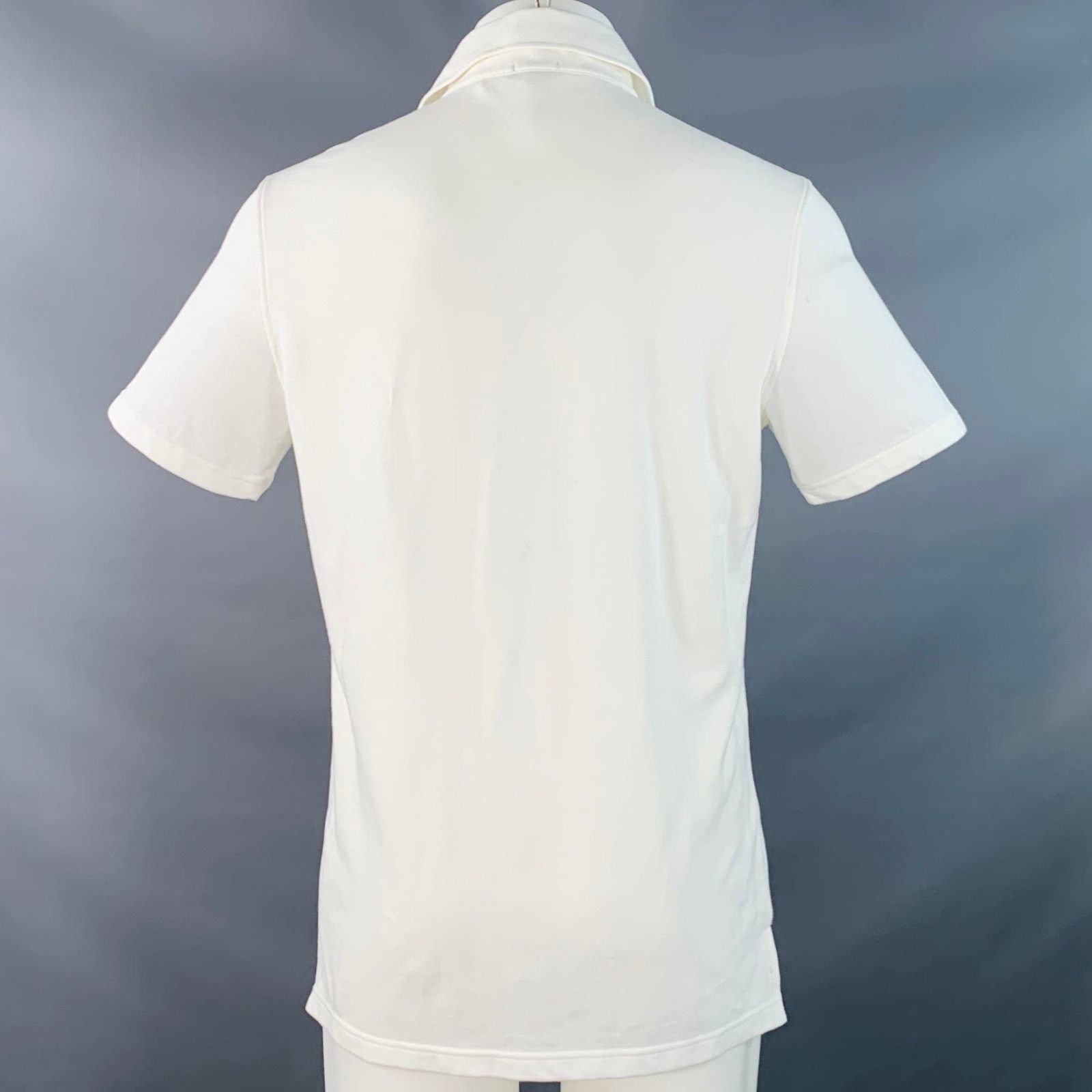 Isaia ISAIA Size M Off White Cotton Short Sleeve Polo Size US M / EU 48-50 / 2 - 4 Thumbnail