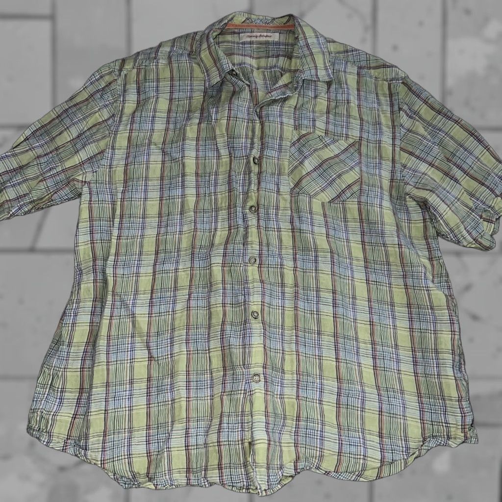 Tommy Bahama Tommy Bahama Green 100% Linen Shirt Mens XL Size US XL / EU 56 / 4 - 1 Thumbnail