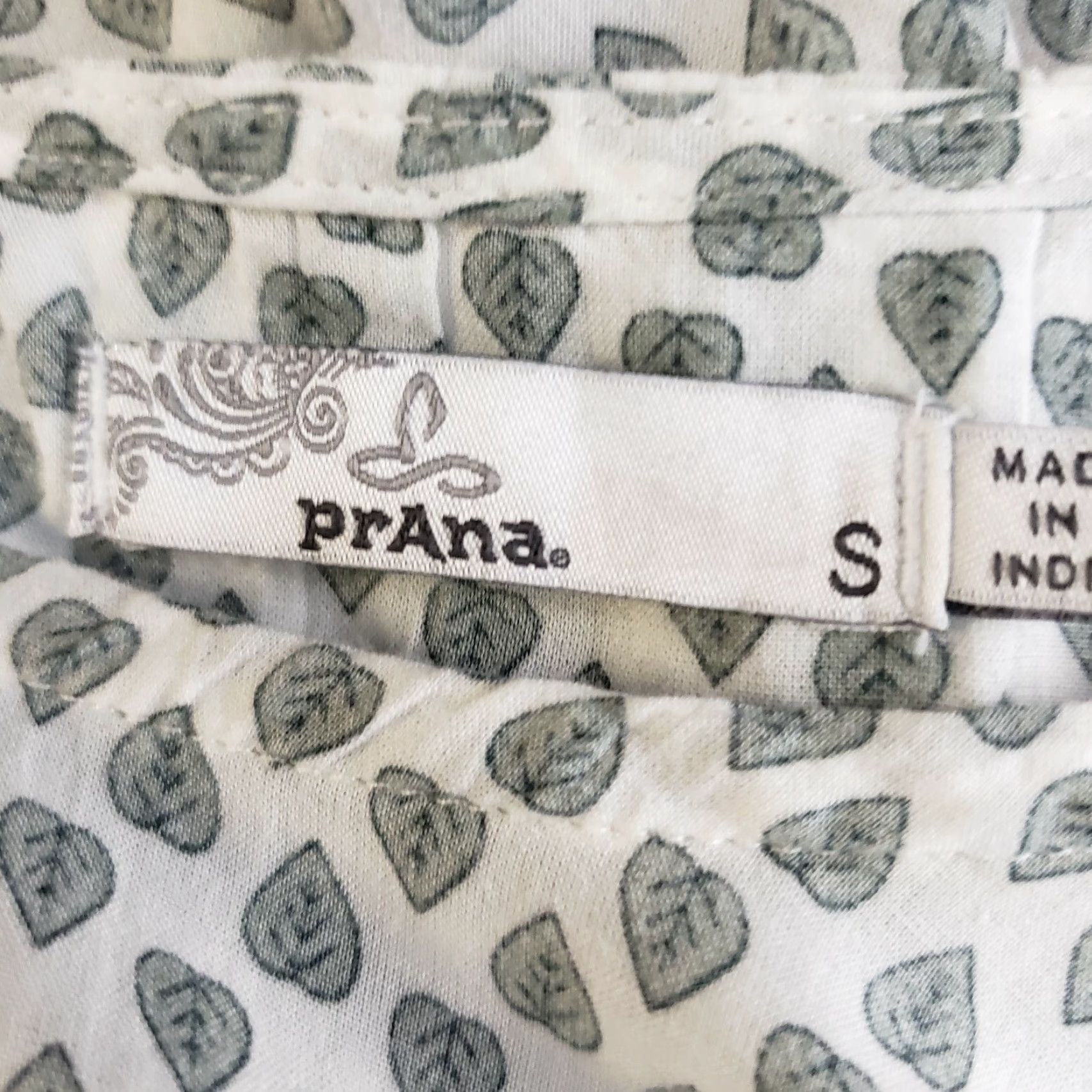 Prana Prana Womens Emmi Printed Top Sz Small White Green Leaf Print Scoop Neck Size S / US 4 / IT 40 - 5 Thumbnail