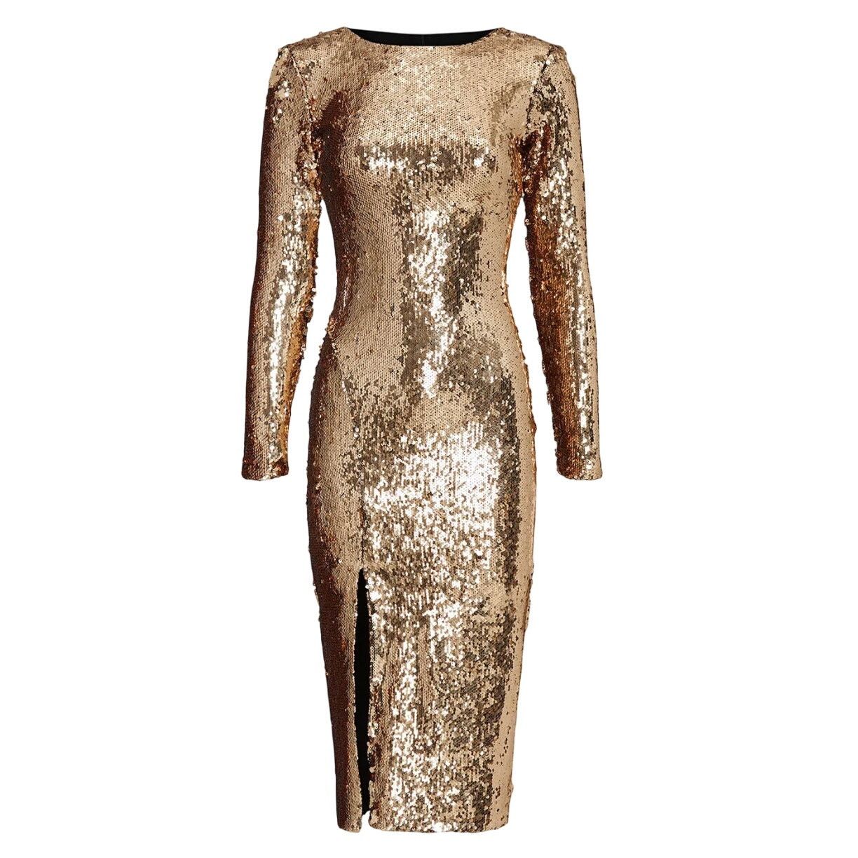 Dress the Population Sequin Natalie Sheath in Gold Size S