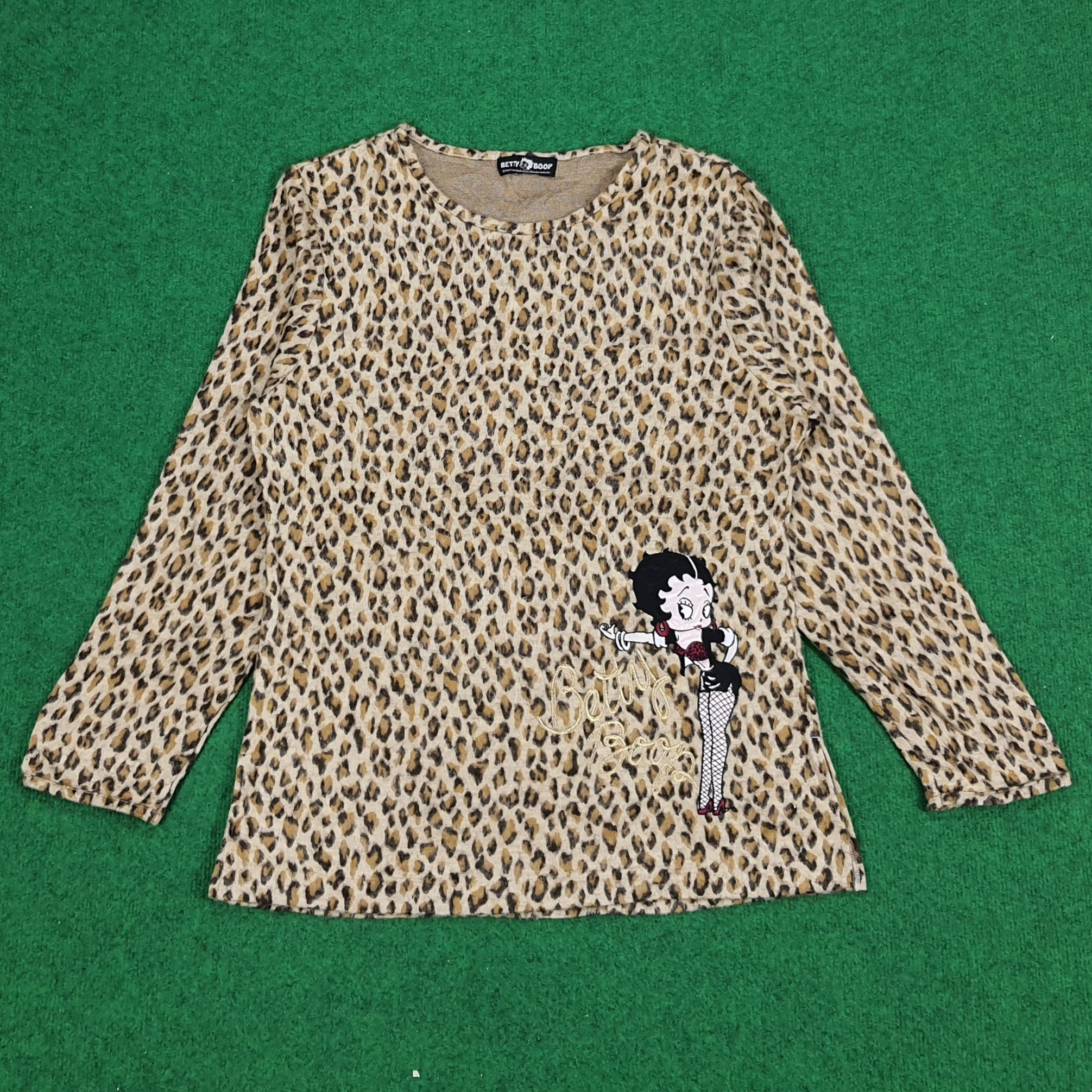 Vintage Vintage Betty Boop Leopard Long Sleeve Tshirt Size S / US 4 / IT 40 - 1 Thumbnail