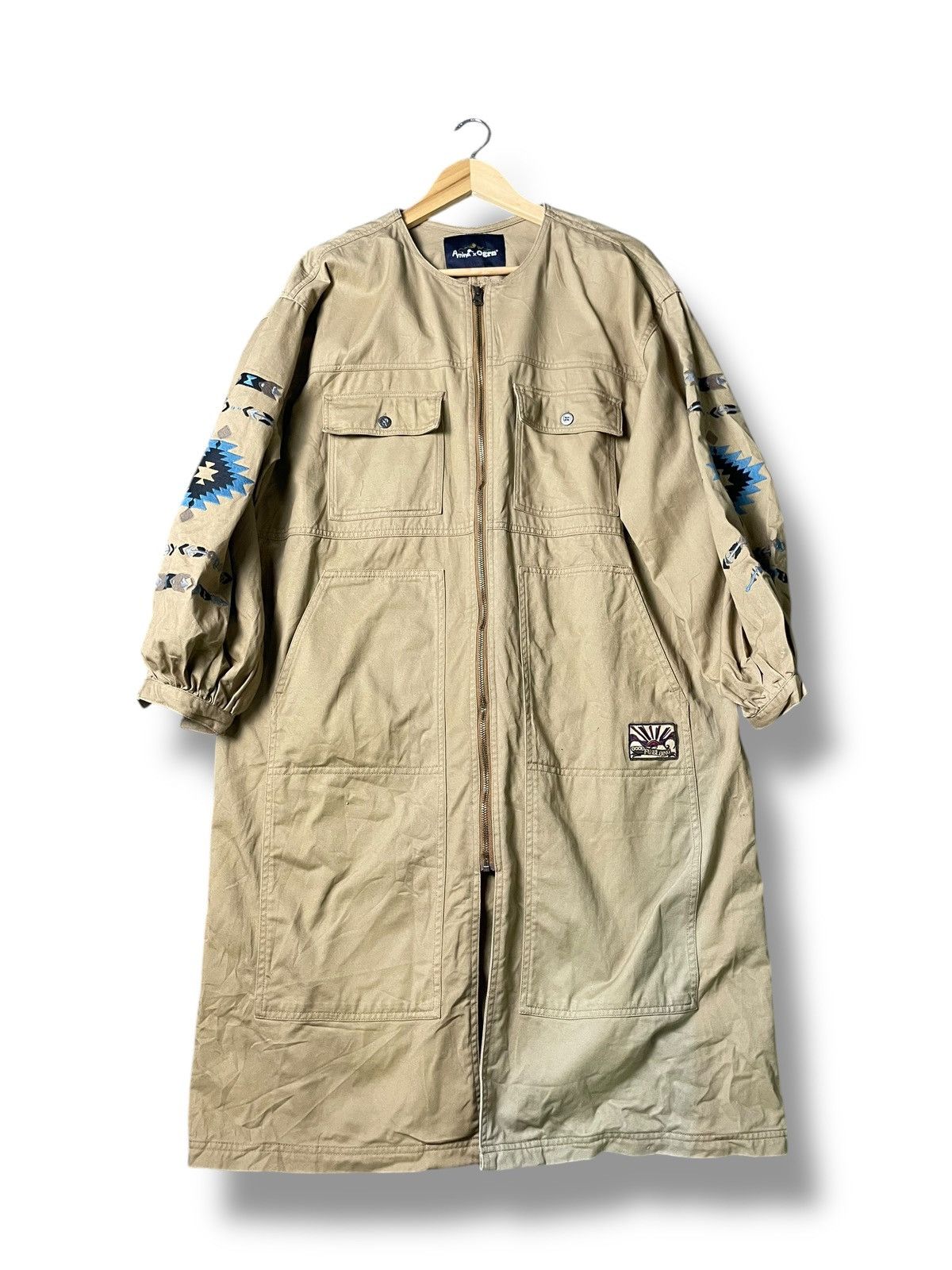 Japanese Brand × Vintage Amina x GRN Native Pattern Long Zipper Coat (100) Size US S / EU 44-46 / 1 - 1 Thumbnail