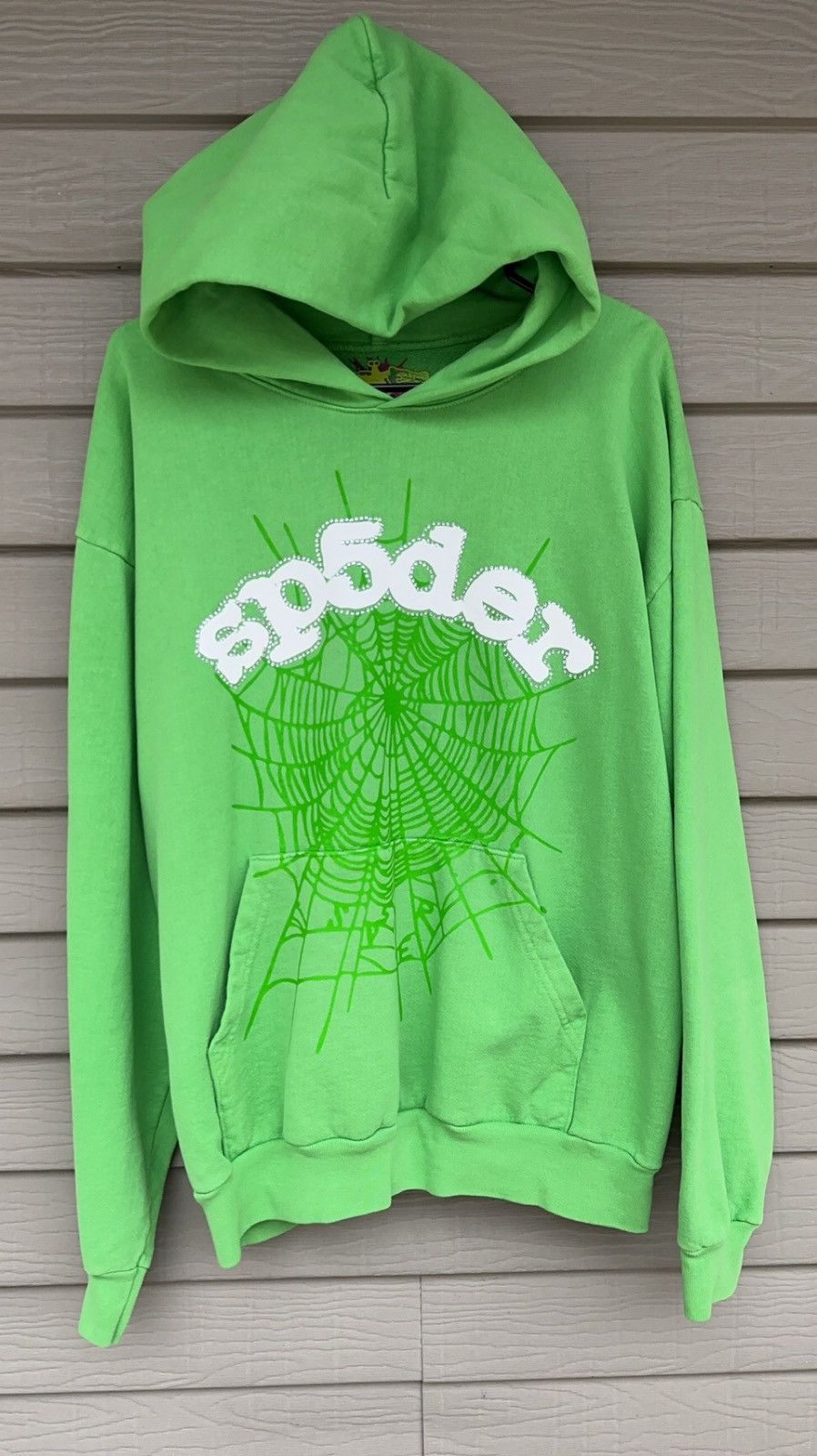 Young Thug NWOT SP5DER Skittles Slime Green Young Thug Hoodie Men’s L ...