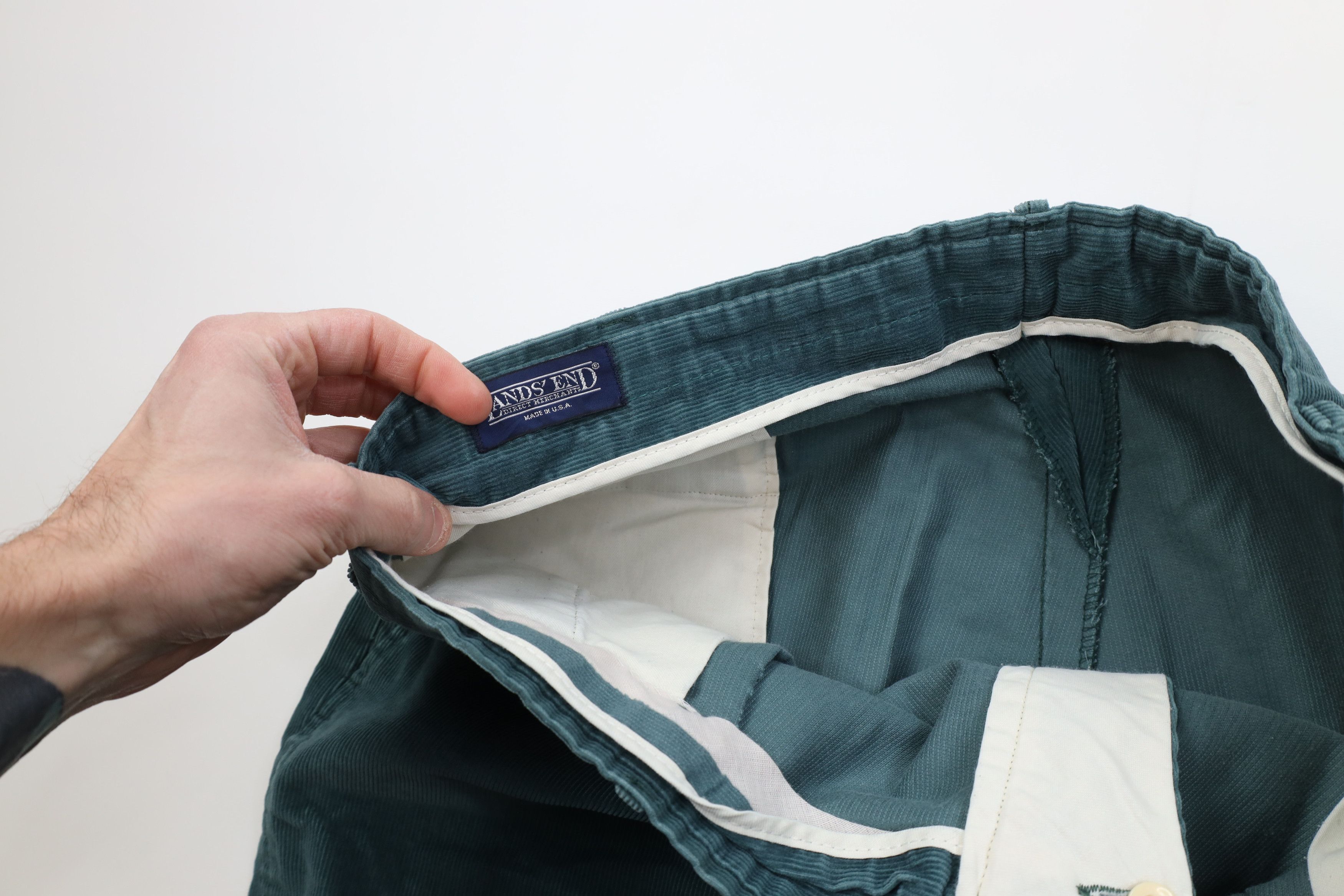 Lands' End Vintage 70s Lands End Corduroy Chino Pants Green USA Size US 40 / EU 56 - 9 Thumbnail