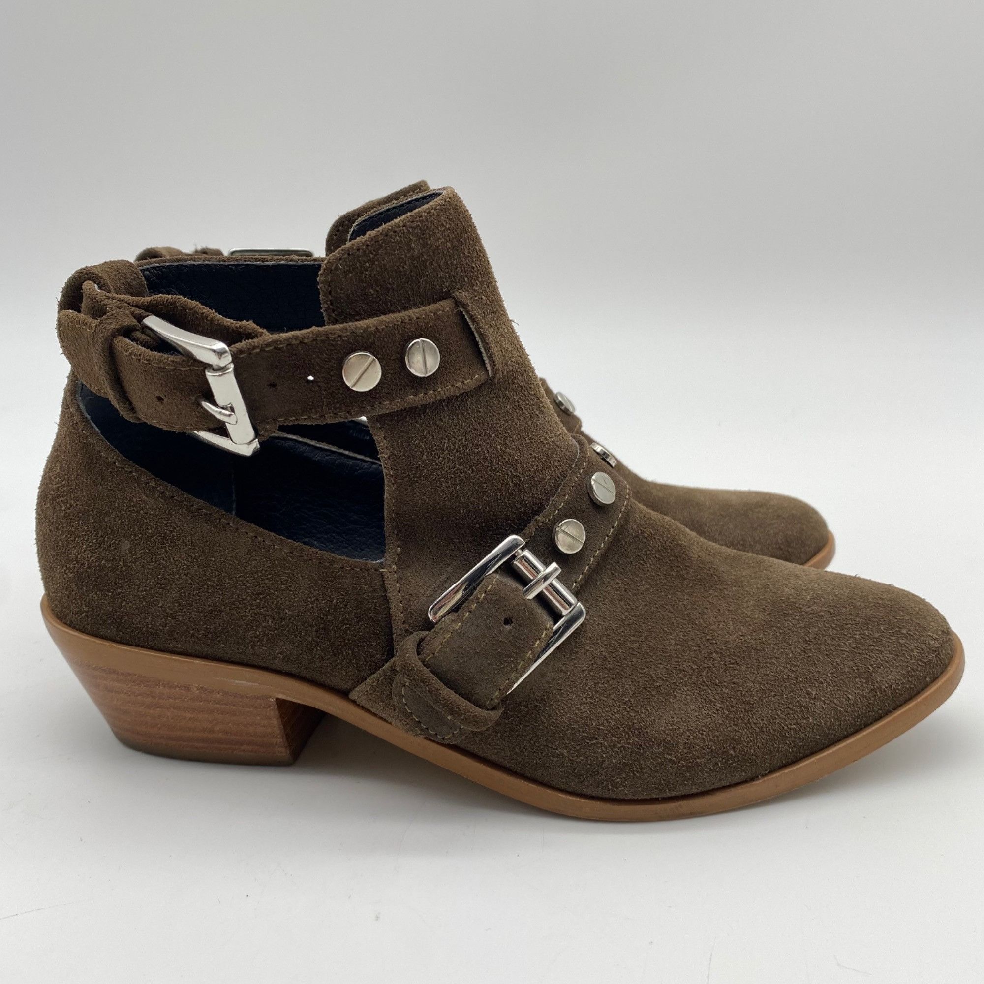 Rebecca Minkoff REBECCA MINKOFF Abigail Brown Suede studded strap Ankle boot Size US 6 / IT 36 - 1 Thumbnail