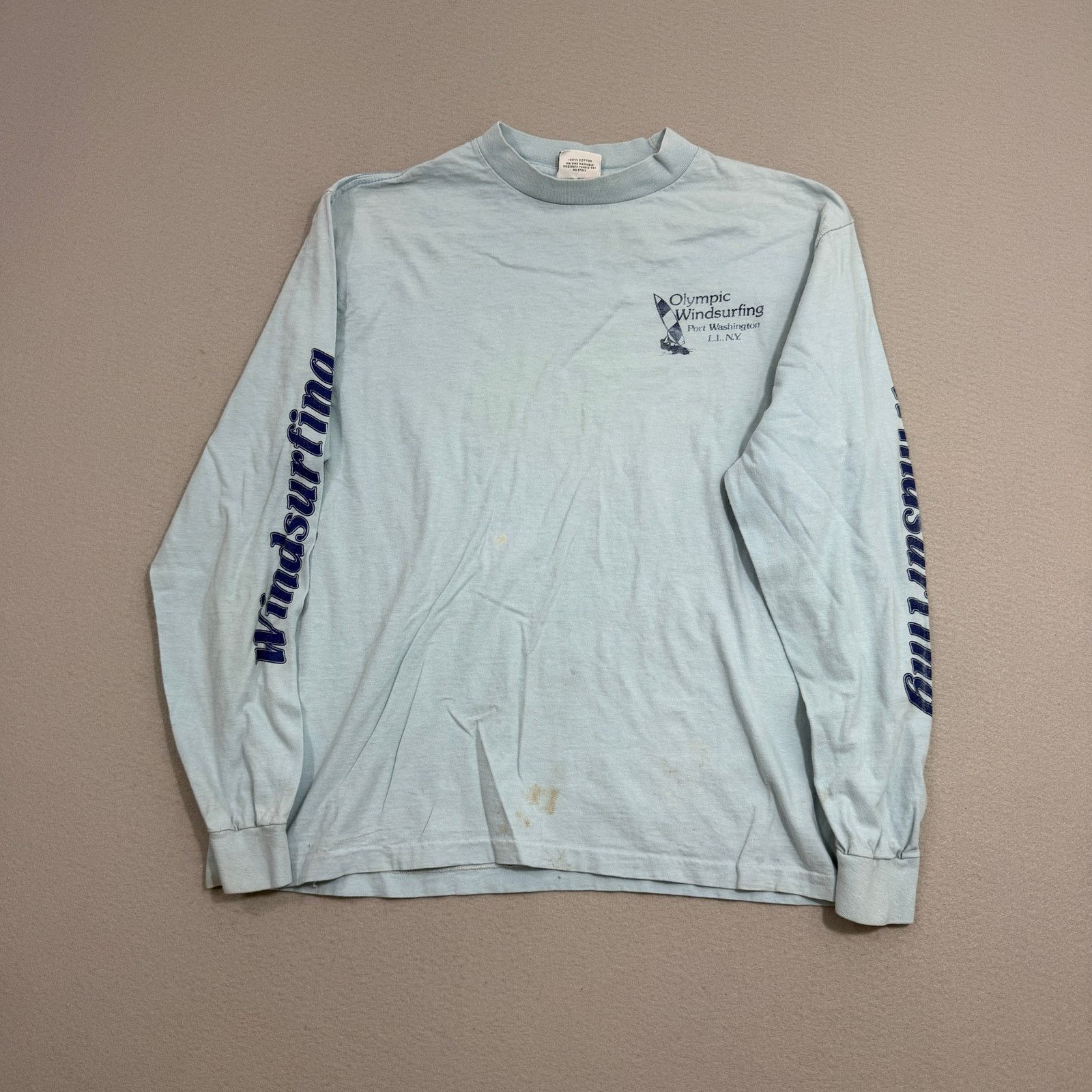 Vintage Vintage Olympic Windsurfing Shirt XL Blue Paper Thin 80s Size US XL / EU 56 / 4 - 2 Thumbnail