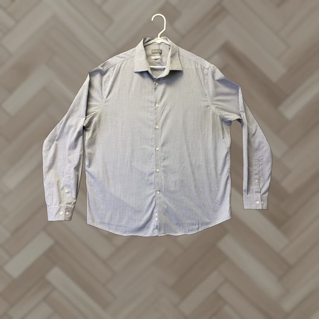 Michael Kors Michael Kors Men's Slim Fit Shirt Long Sleeve Button-Up 17 36/37 Blue Size US XL / EU 56 / 4 - 1 Thumbnail