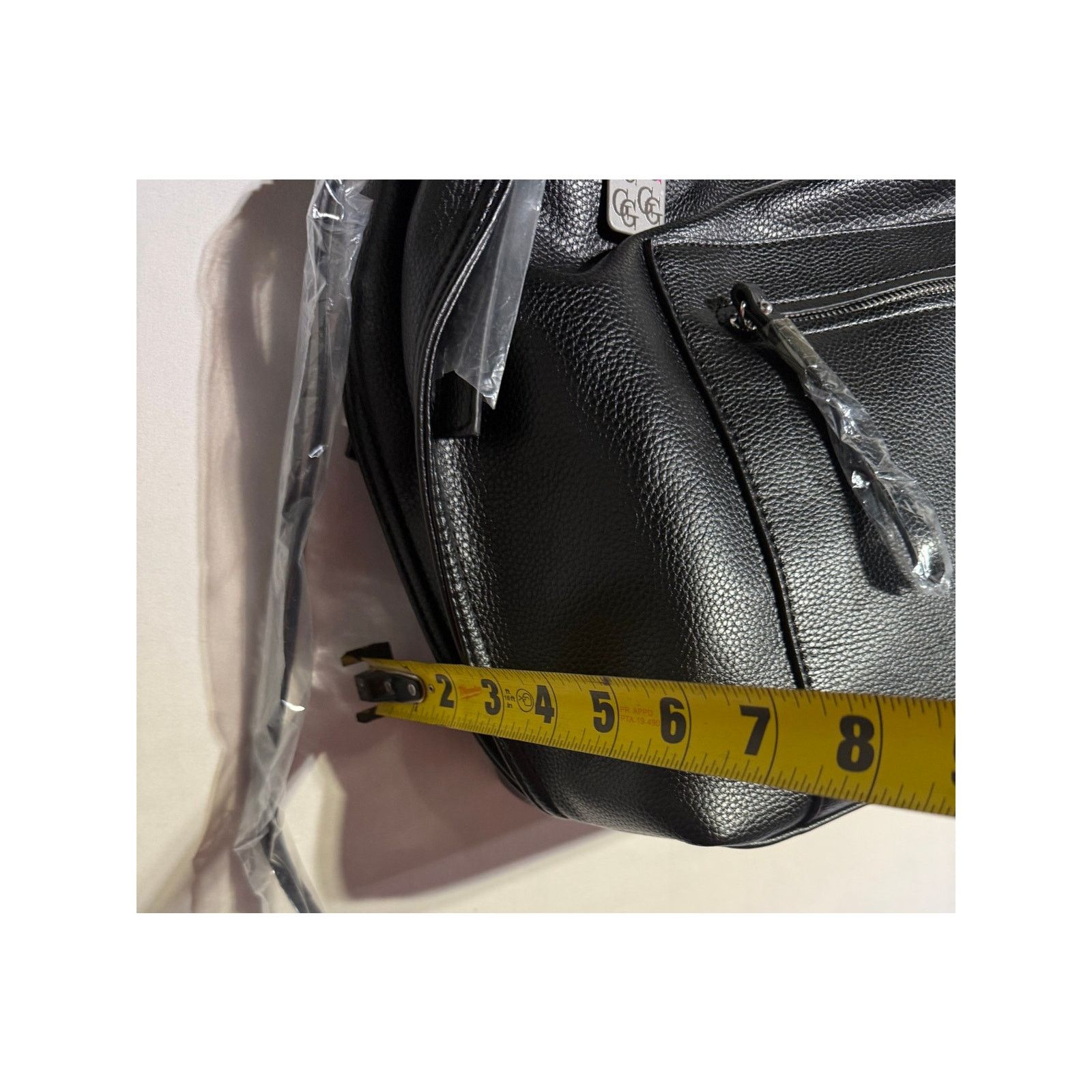 Unowned Glitzy Large Black Faux Leather Hobo Shoulder Bag Slouchy Size ONE SIZE - 7 Thumbnail