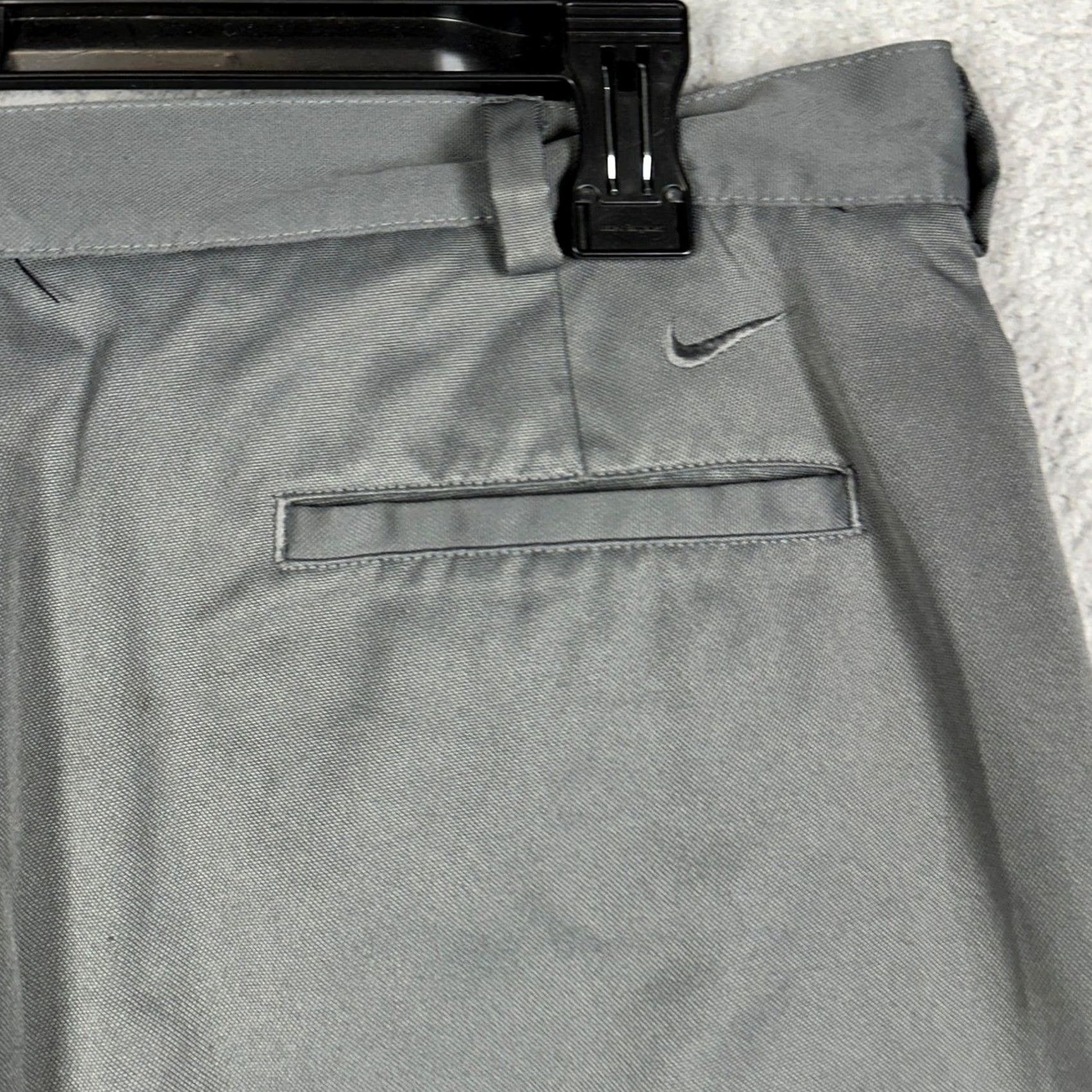 Nike Nike Golf Pants Mens 36X34 Gray Chino Pleated Straight Cuffed Zipper Button Swoosh Pockets Size US 36 / EU 52 - 6 Thumbnail
