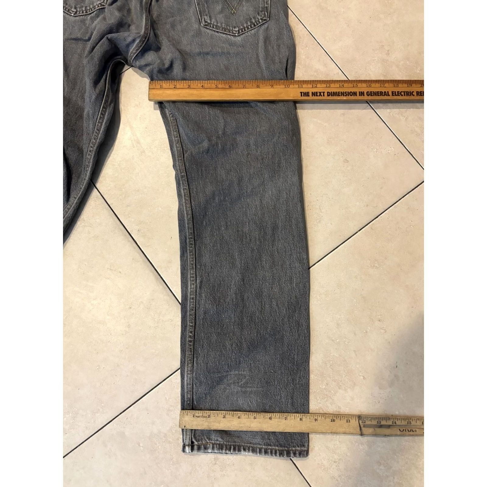 Levi's Levis Mens Jeans 36x29 Gray Faded High Rise Straight Leg Denim Distressed Size US 36 / EU 52 - 8 Thumbnail