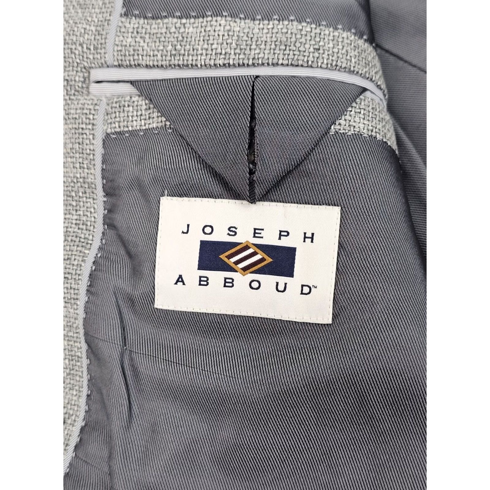 Joseph Abboud Joseph Abboud Sport Coat Gray Wool Linen Hopsack Lanificio T.G. di Fabio 42R Size US XS / EU 42 / 0 - 3 Thumbnail