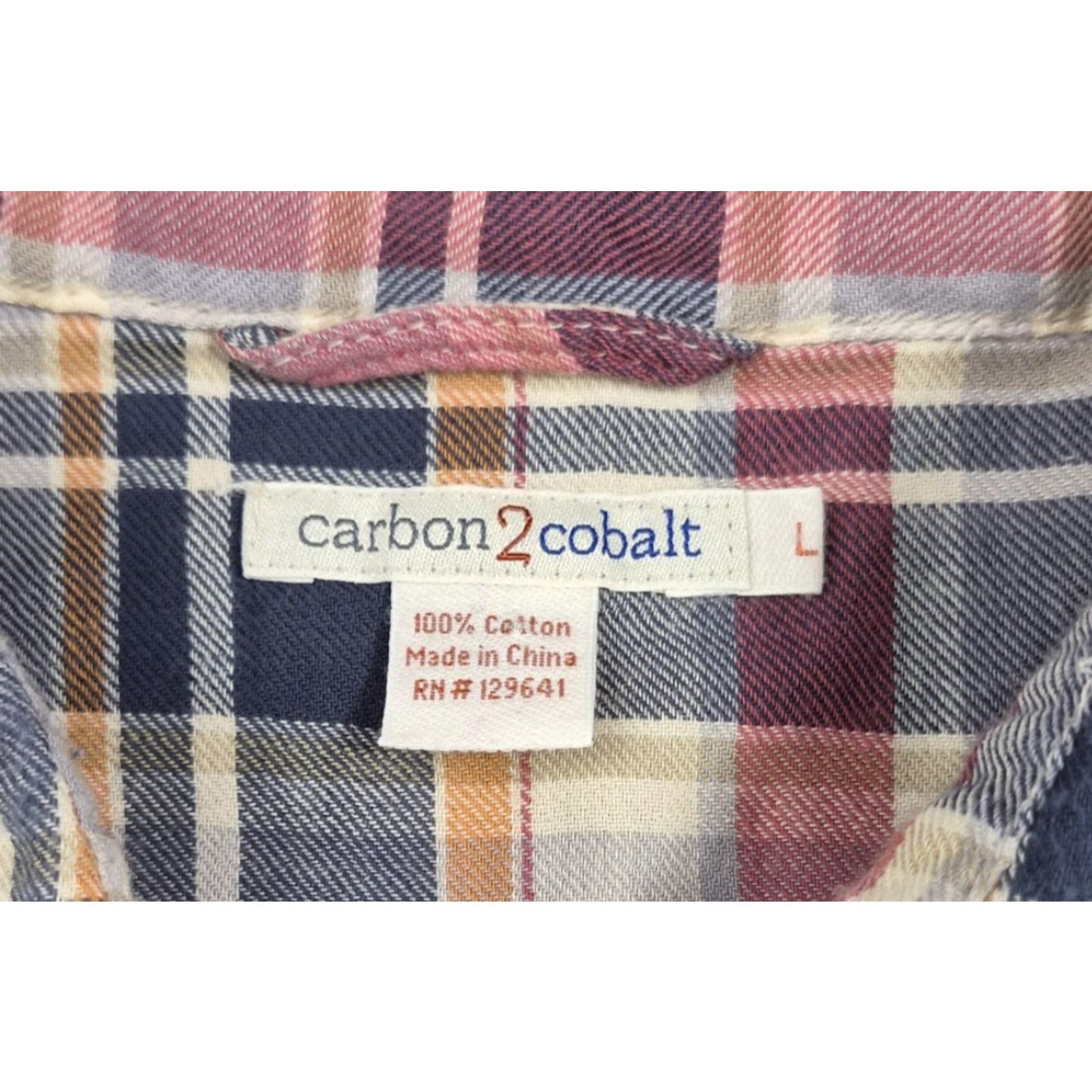 Carbon2Cobalt Carbon2cobalt Button Up Shirt Mens Large Blue Plaid Long Sleeve Casual Size US L / EU 52-54 / 3 - 5 Thumbnail