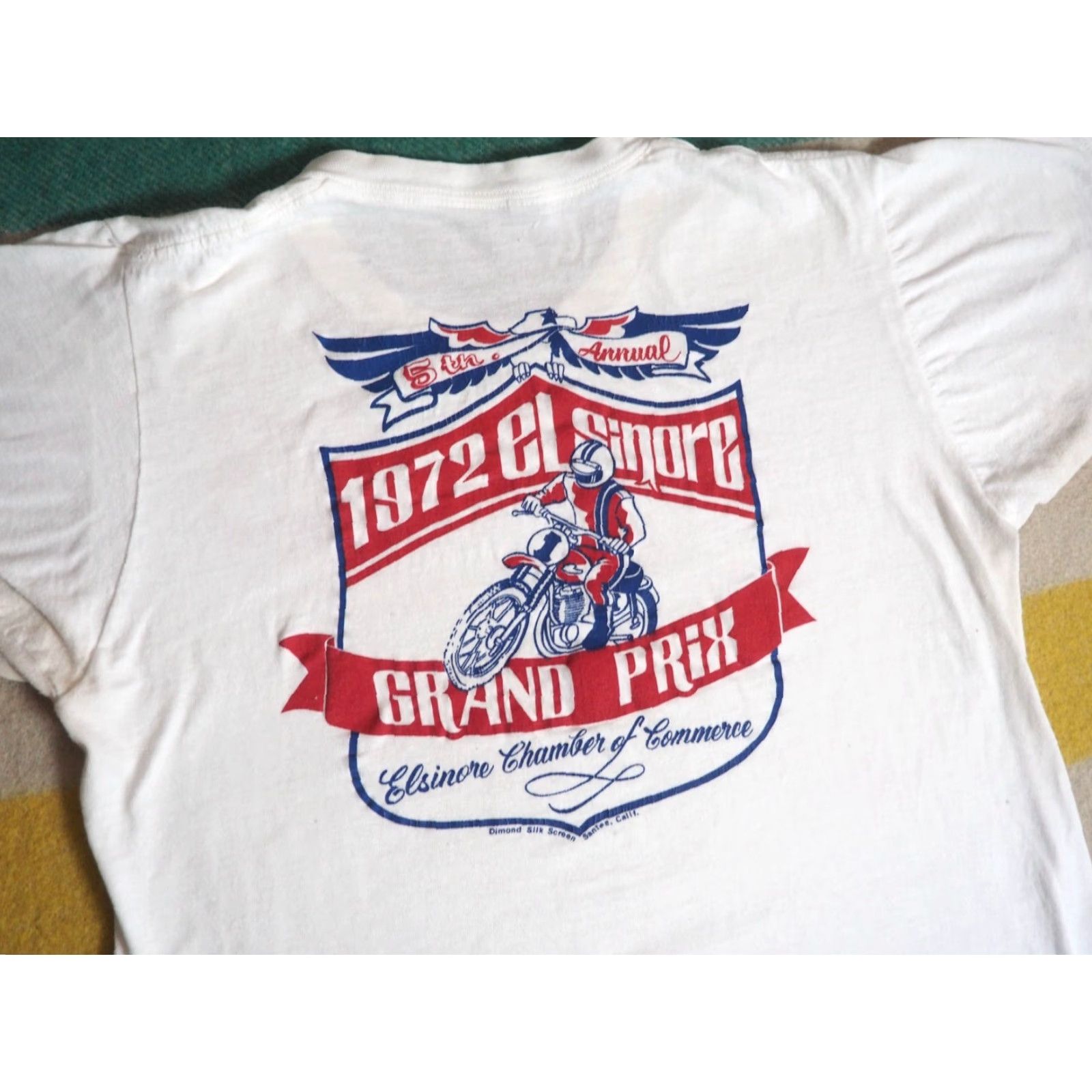 Vintage VTG 70s Elsinore Grand Prix Moto Honda McQueen White Tee T-Shirt L Mens Graphic Tee 1972 Vintage Sportswear/Beach Size US L / EU 52-54 / 3 - 3 Thumbnail