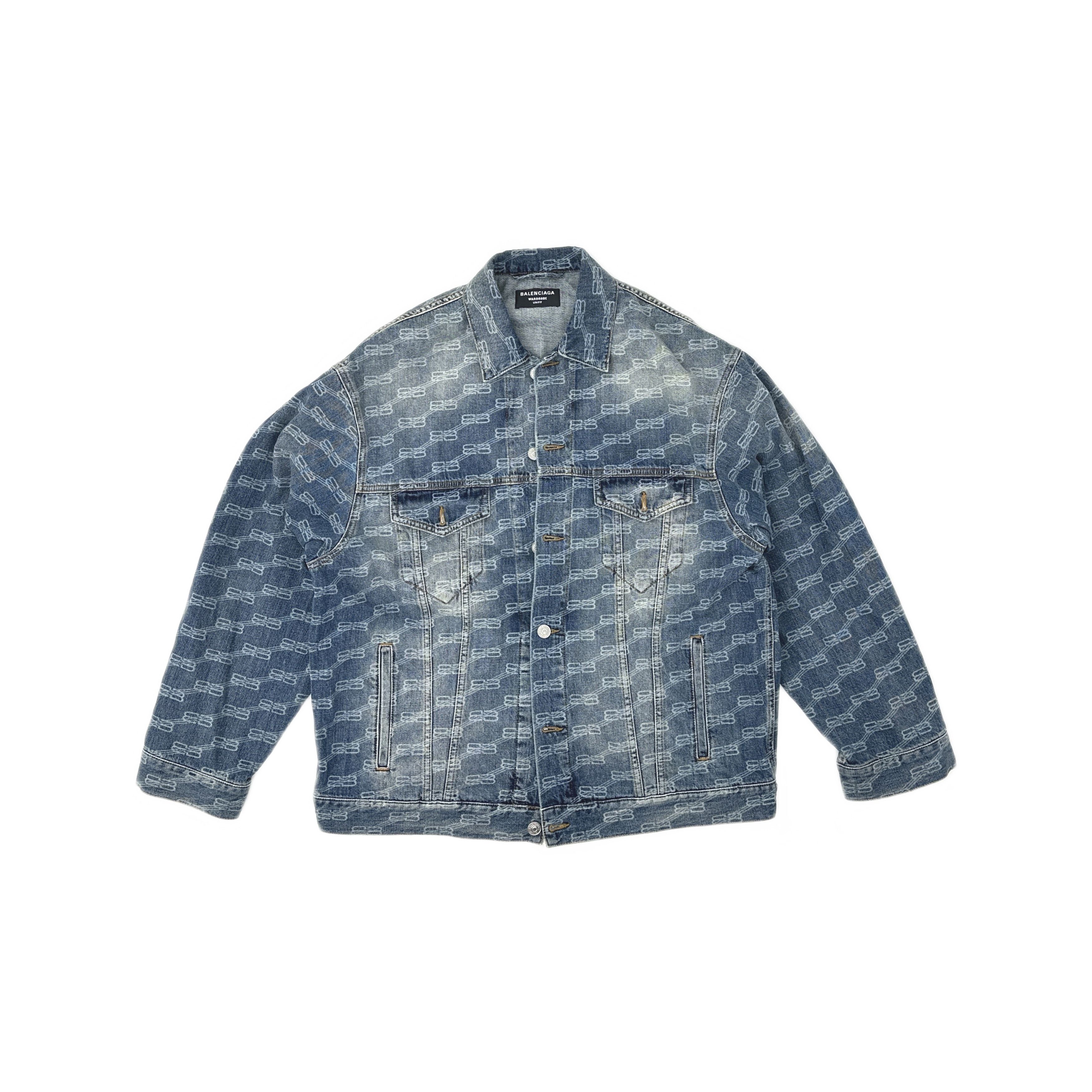 Balenciaga Balenciaga Logo Print Denim Jacket XS Size US XS / EU 42 / 0 - 1 Thumbnail
