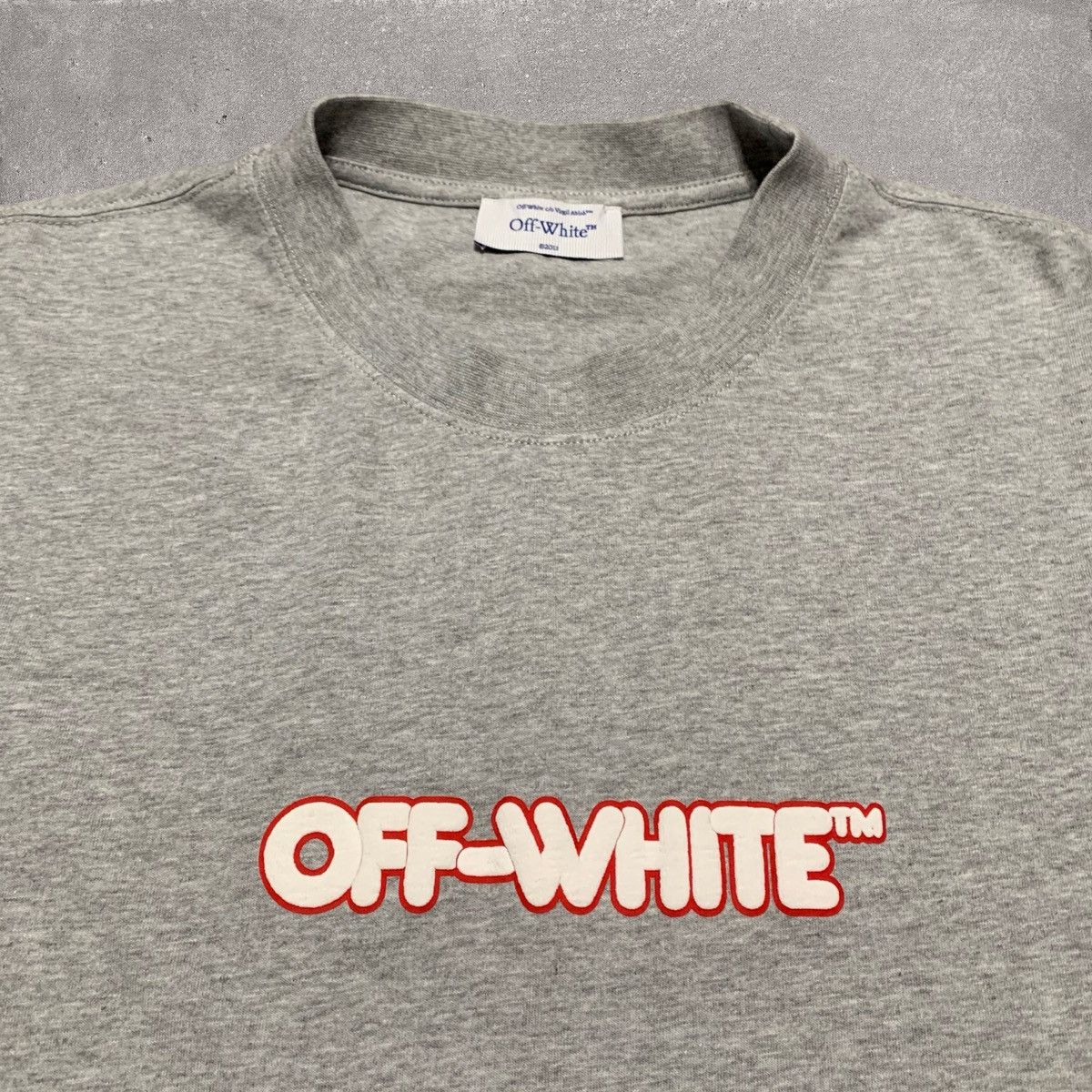 Off-White Off White Large Round Logo Skate Grey Tee Virgil Abloh Size US L / EU 52-54 / 3 - 3 Thumbnail
