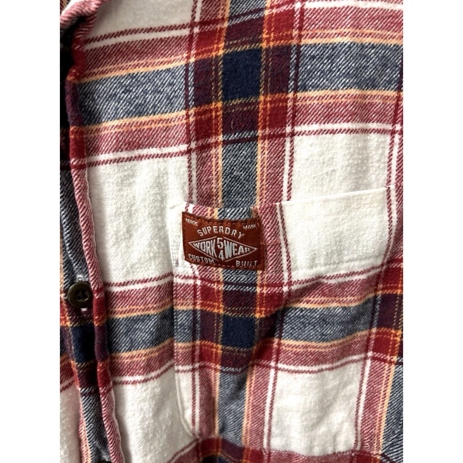 Superdry VINTAGE Superdry Shirt Mens M Red Flannel Plaid Button-Down Pocket L/S Size US M / EU 48-50 / 2 - 5 Thumbnail