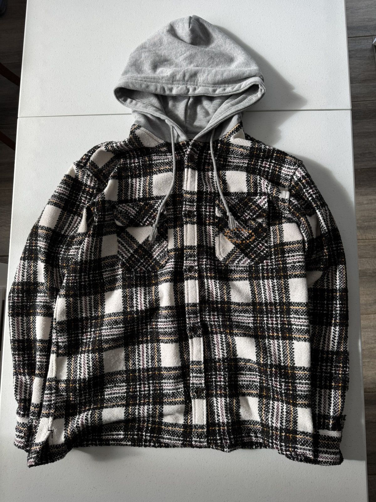 Japanese Brand AFB Hooded Flannel Shirt Size US M / EU 48-50 / 2 - 1 Thumbnail