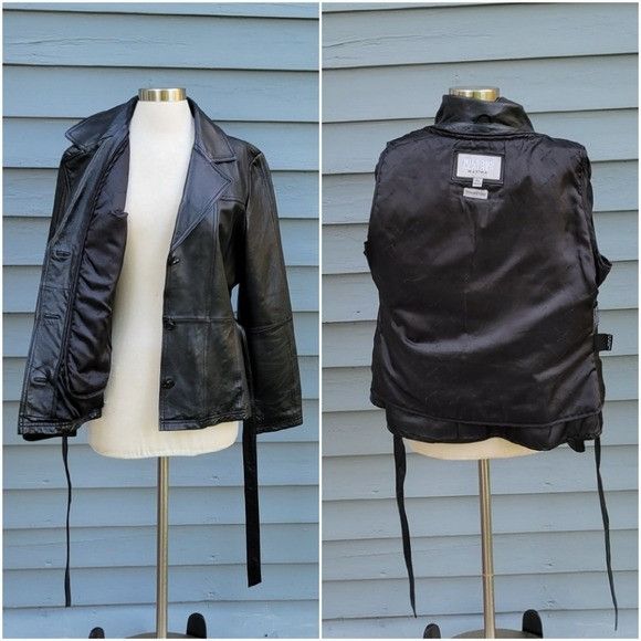 Wilsons Leather Vintage 90s y2k Wilsons Maxima Black Leather Insulated Midi Size XL / US 12-14 / IT 48-50 - 3 Thumbnail